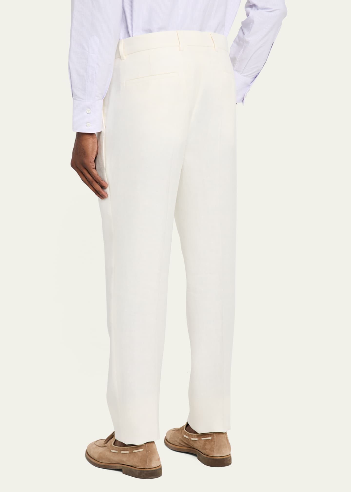 Brunello Cucinelli Men's Straight-Fit Pleated Pants Image 3 of 5