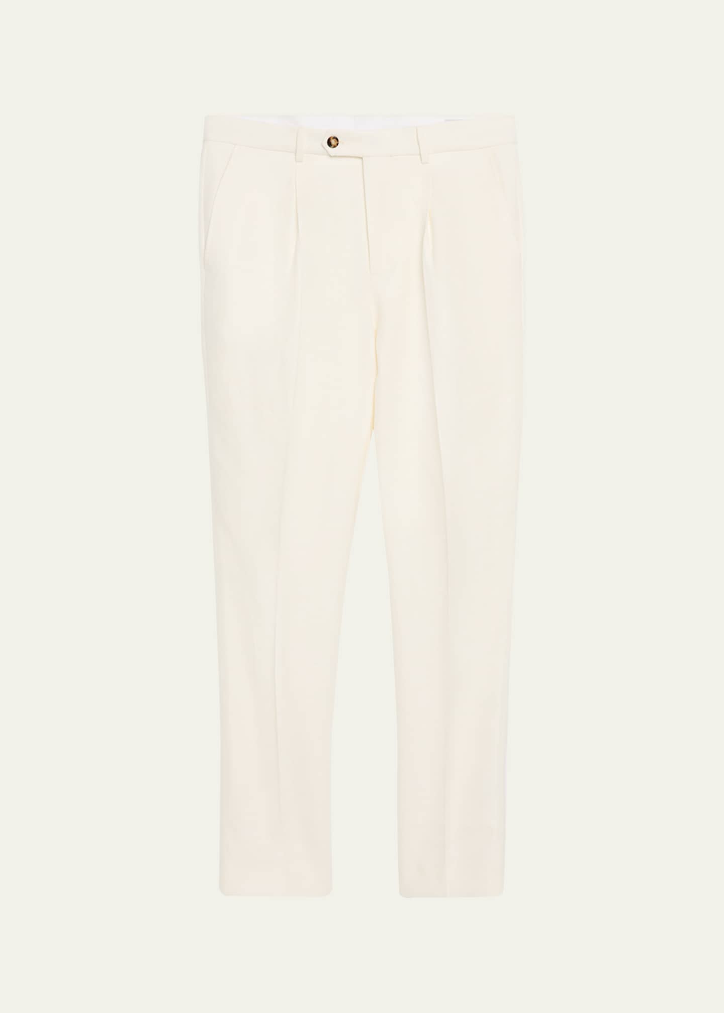 Brunello Cucinelli Men's Straight-Fit Pleated Pants Image 1 of 5