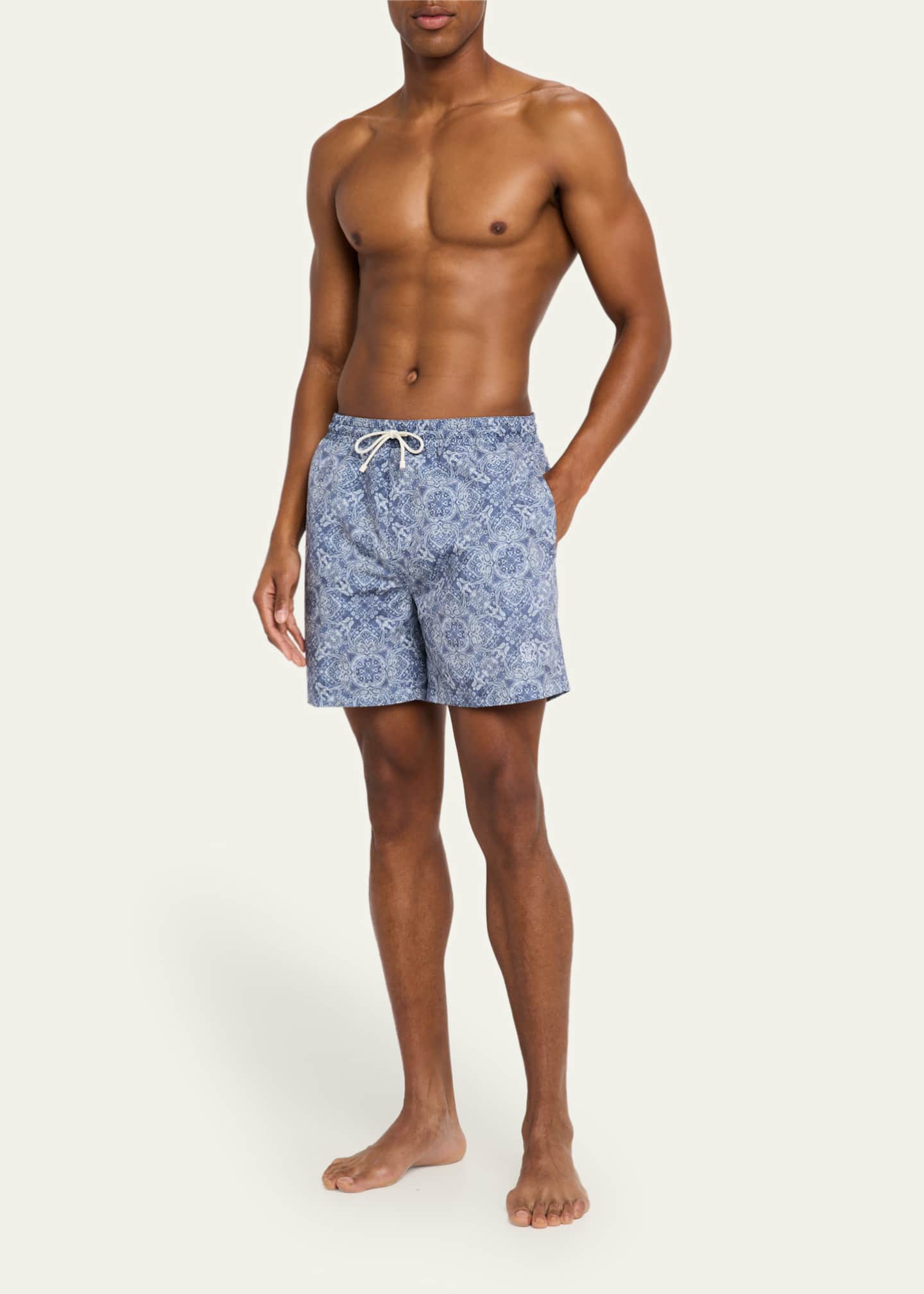 Brunello Cucinelli Men's Printed Swim Trunks Image 2 of 4