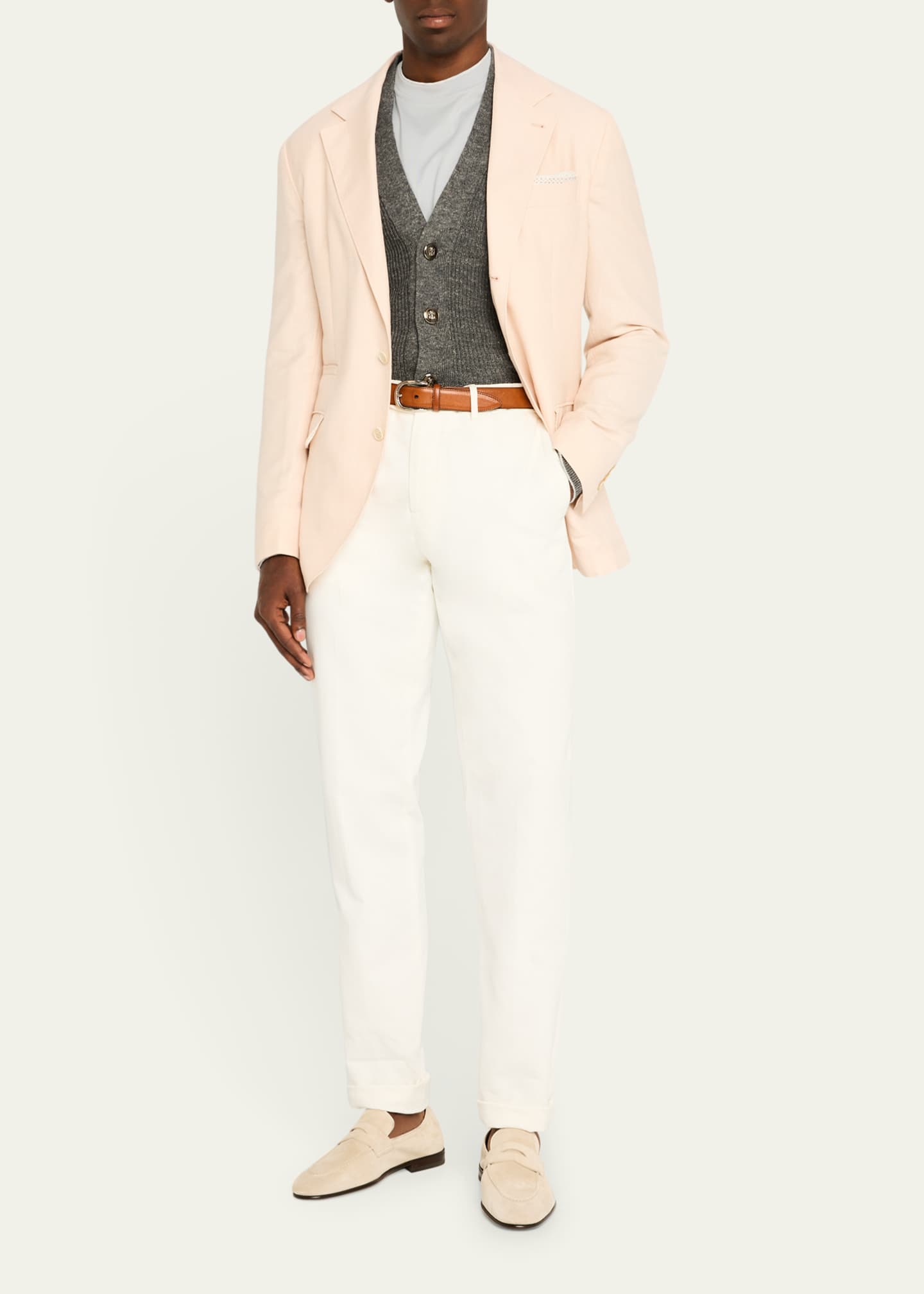 Brunello Cucinelli Men's Mini Prince of Wales Single-Breasted Sport Coat Image 2 of 7