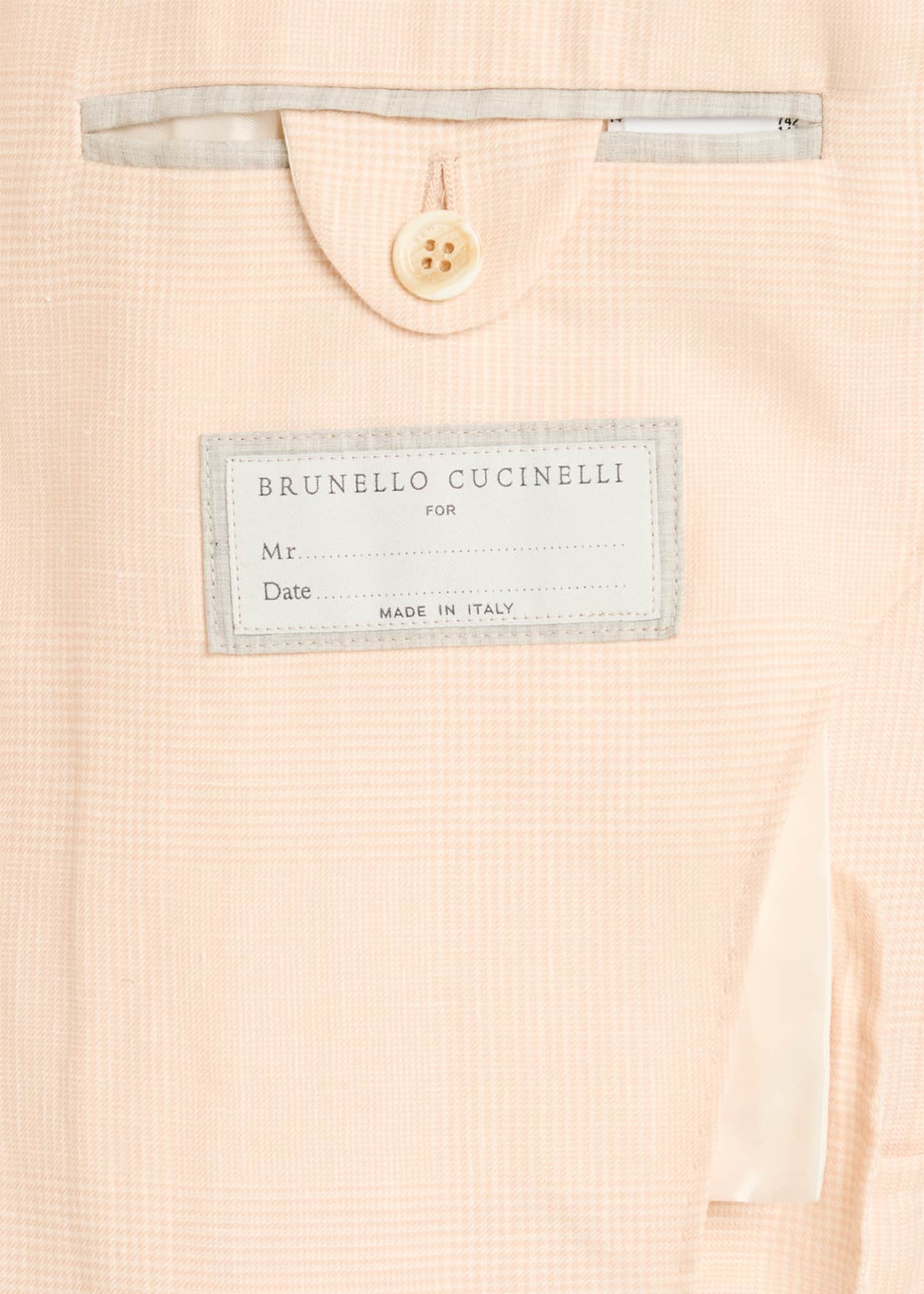 Brunello Cucinelli Men's Mini Prince of Wales Single-Breasted Sport Coat Image 6 of 7