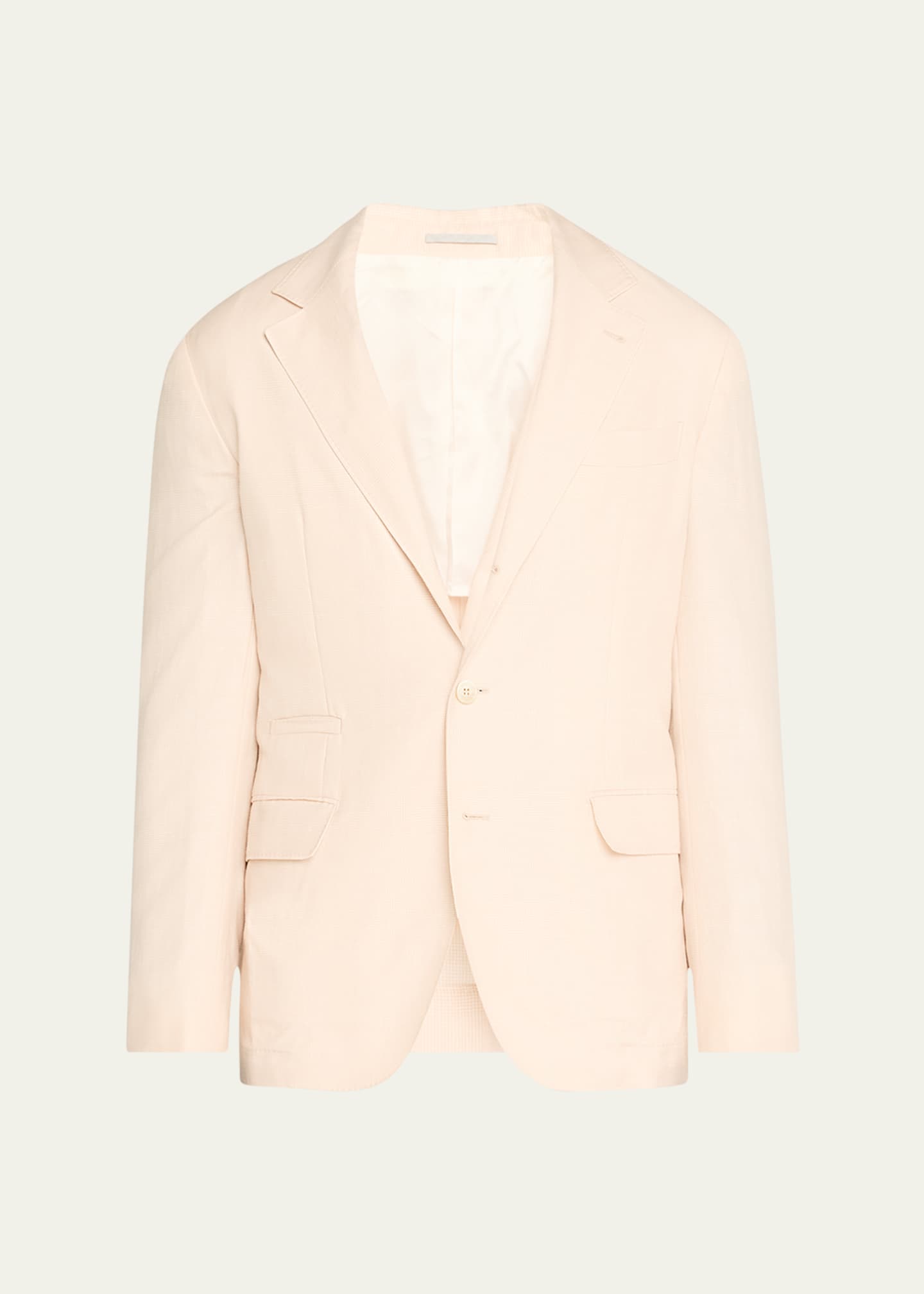 Brunello Cucinelli Men's Mini Prince of Wales Single-Breasted Sport Coat Image 1 of 7