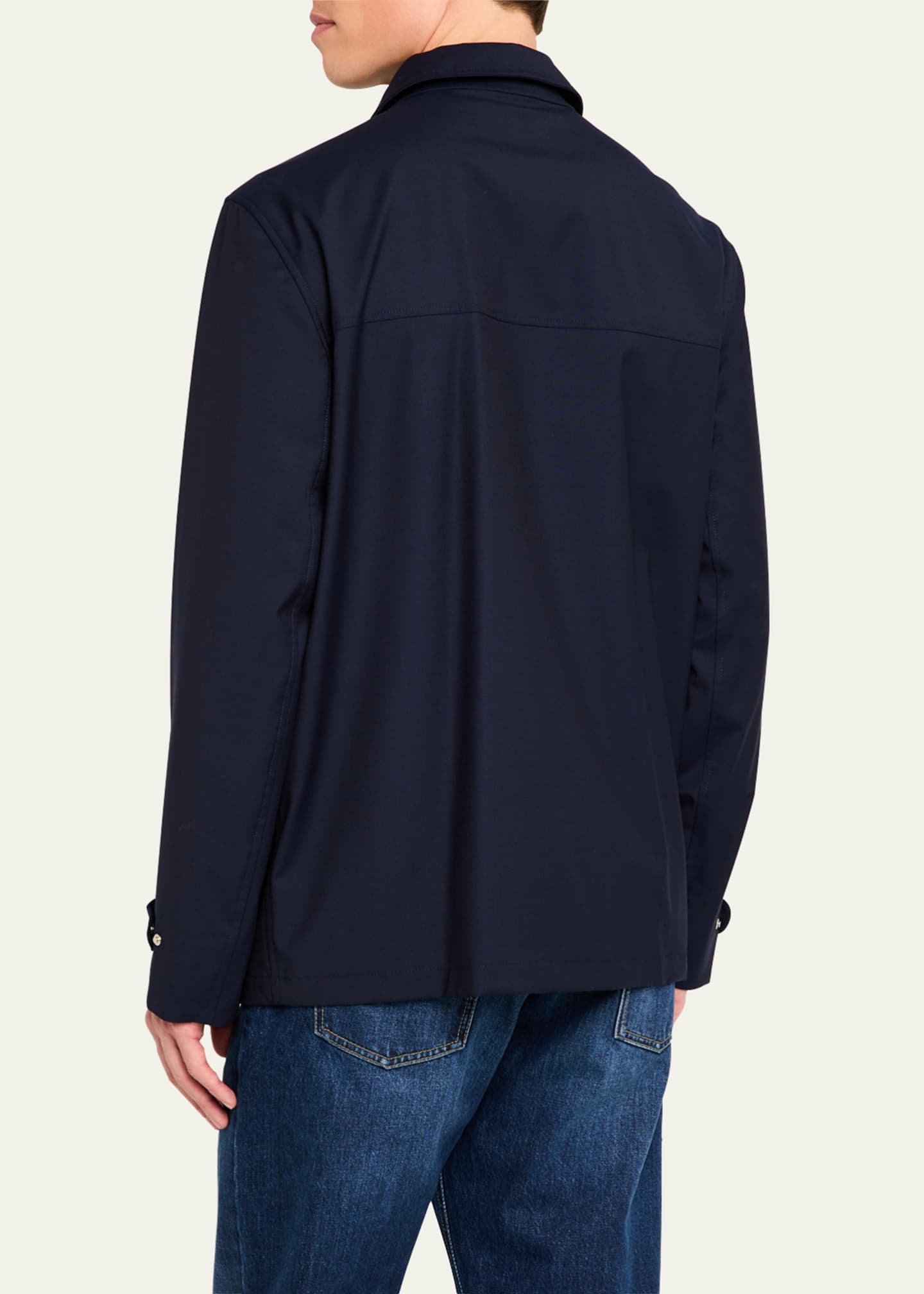 Brunello Cucinelli Men's Wool Full-Zip Travel Jacket Image 3 of 5
