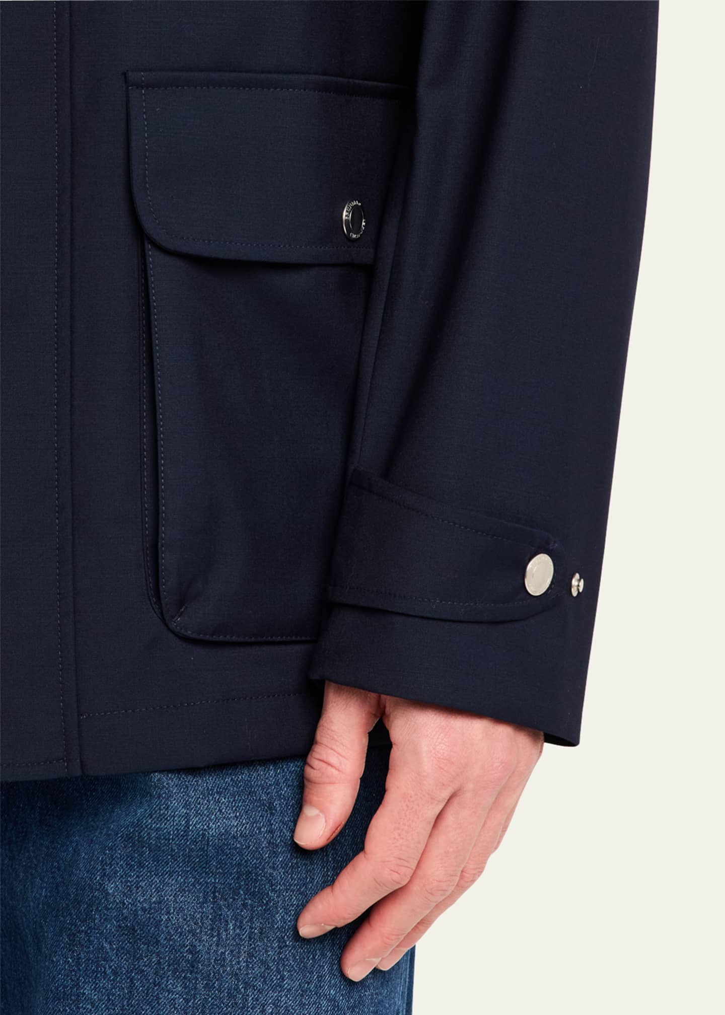 Brunello Cucinelli Men's Wool Full-Zip Travel Jacket Image 5 of 5