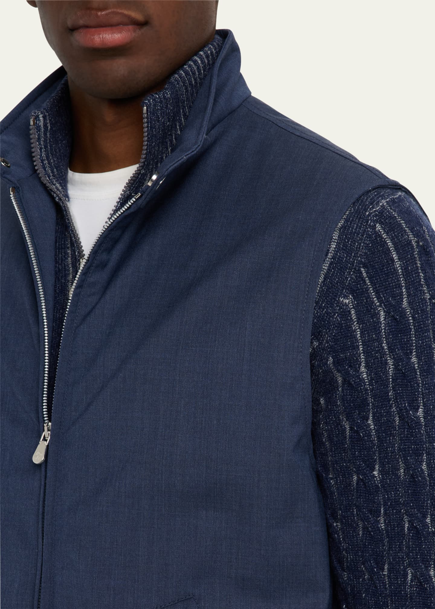 Brunello Cucinelli Men's Wool Full-Zip Vest Image 5 of 5