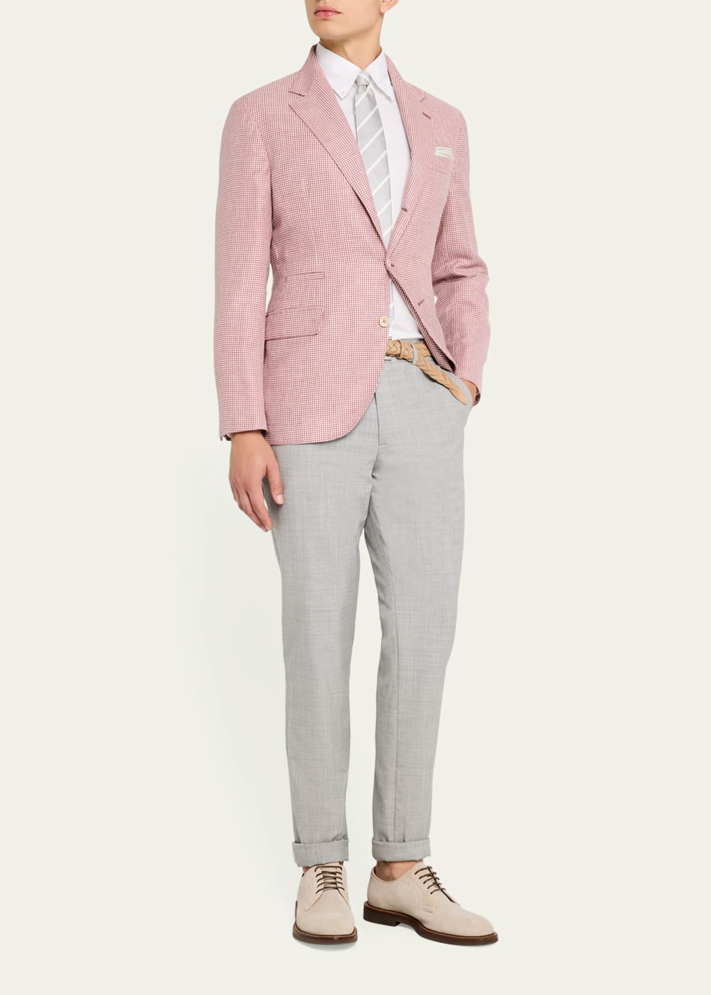 Brunello Cucinelli Men's Houndstooth Single-Breasted Sport Coat Image 2 of 8