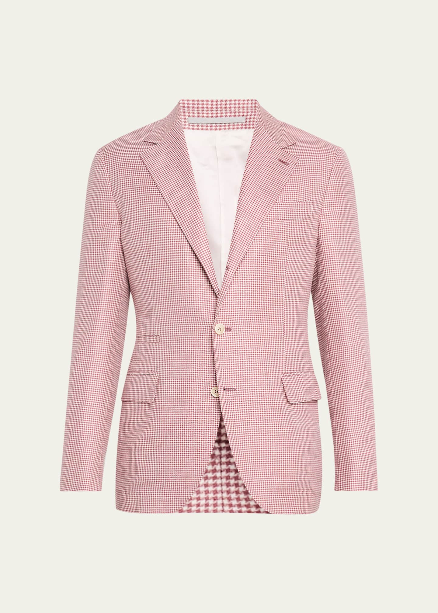 Brunello Cucinelli Men's Houndstooth Single-Breasted Sport Coat Image 1 of 8