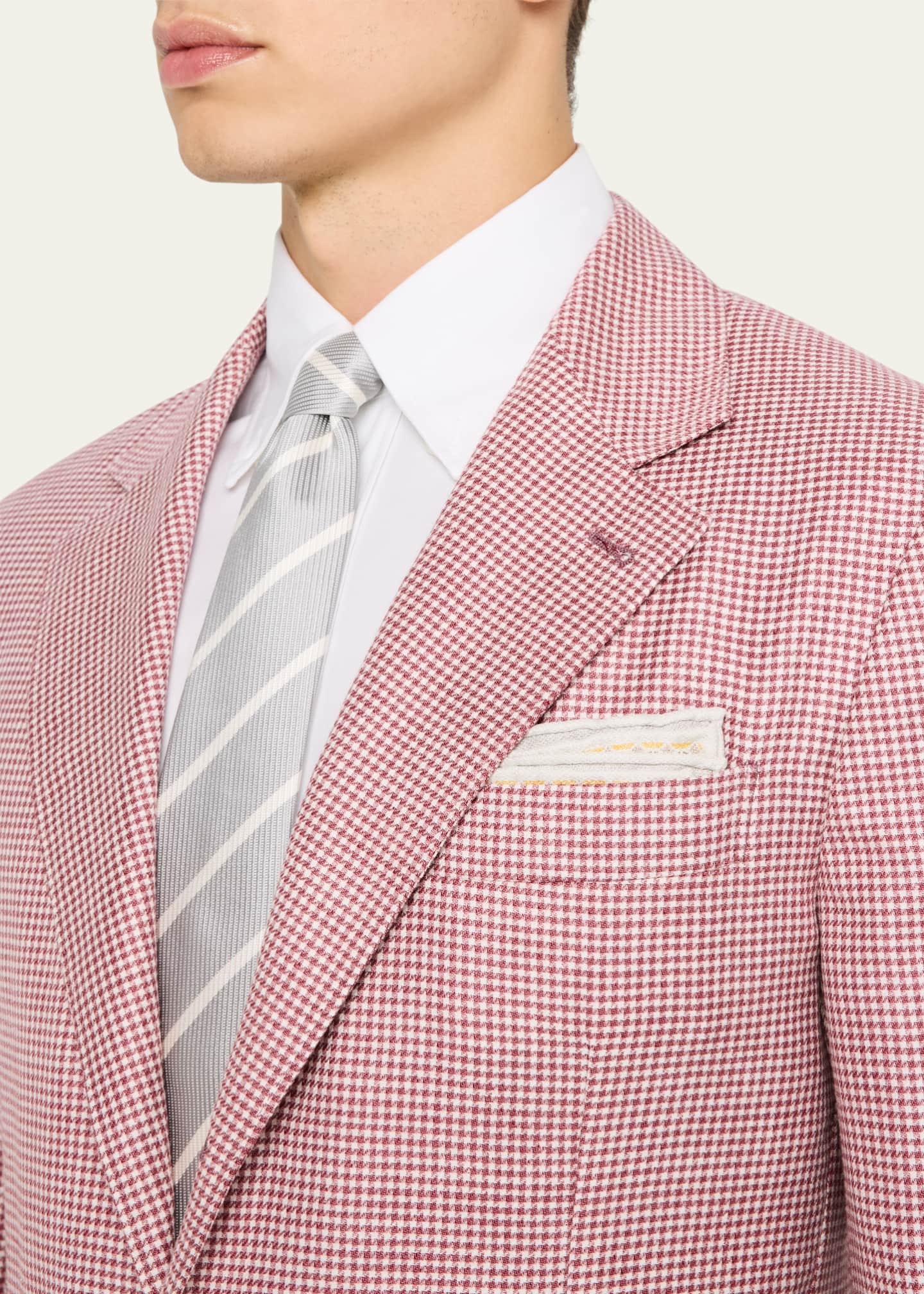 Brunello Cucinelli Men's Houndstooth Single-Breasted Sport Coat Image 5 of 8