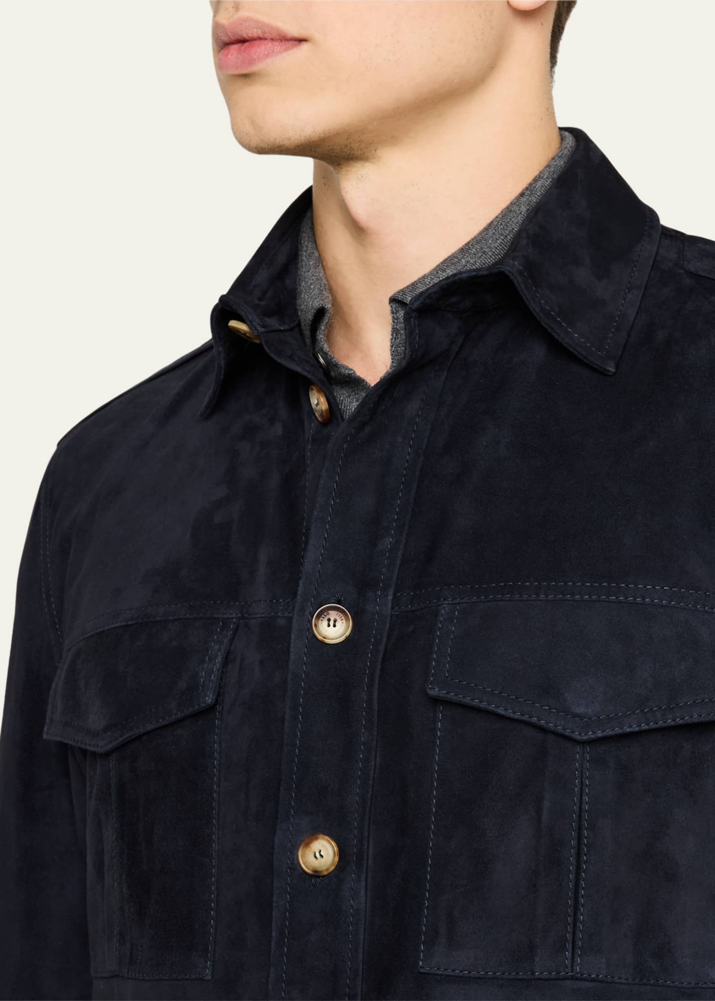 Brunello Cucinelli Men's Suede Field Jacket Image 4 of 4