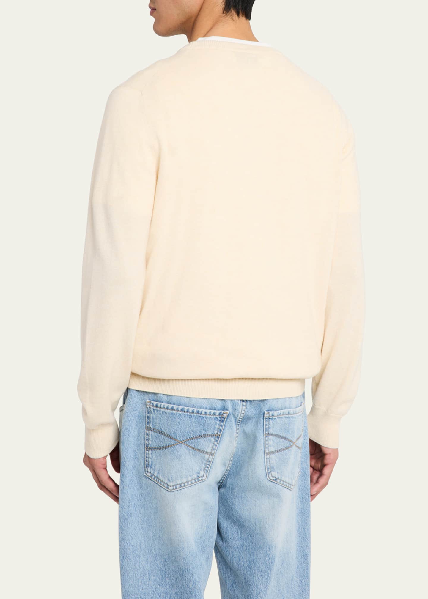 Brunello Cucinelli Men's Cashmere Crewneck Sweater Image 3 of 5