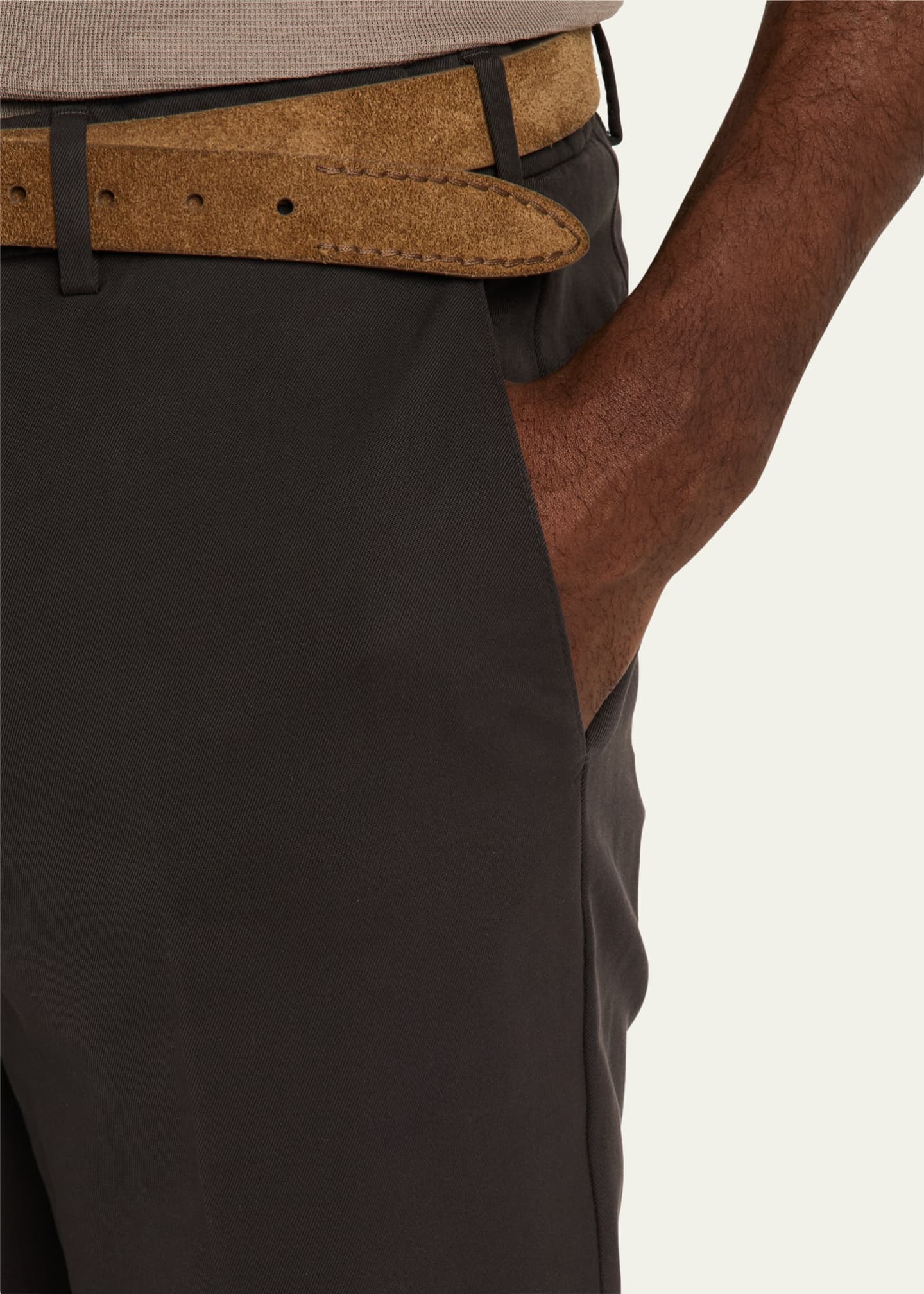 Brunello Cucinelli Men's Slim Flat-Front Pants Image 5 of 5