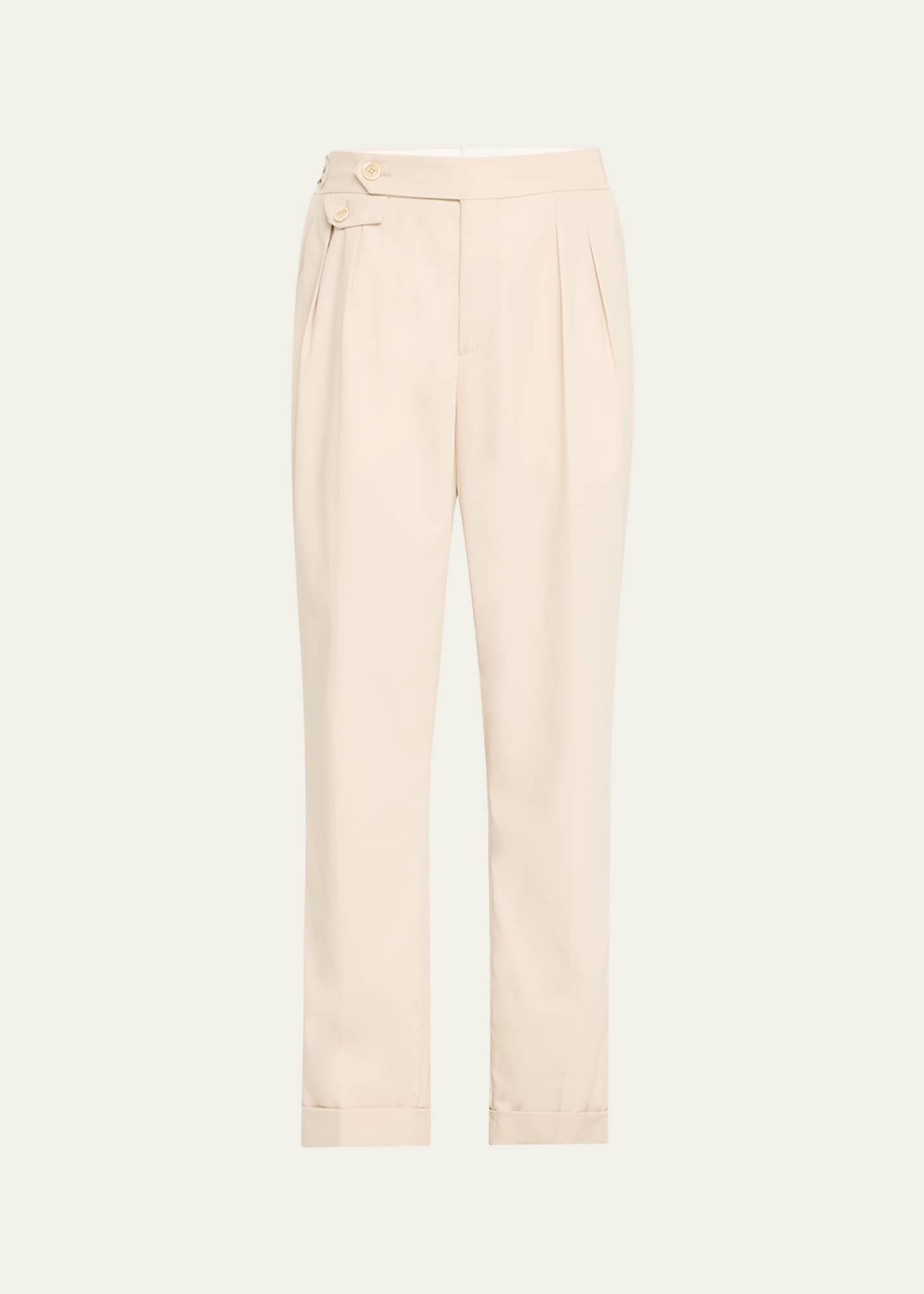 Brunello Cucinelli Men's Cotton Double-Pleated Pants Image 1 of 5
