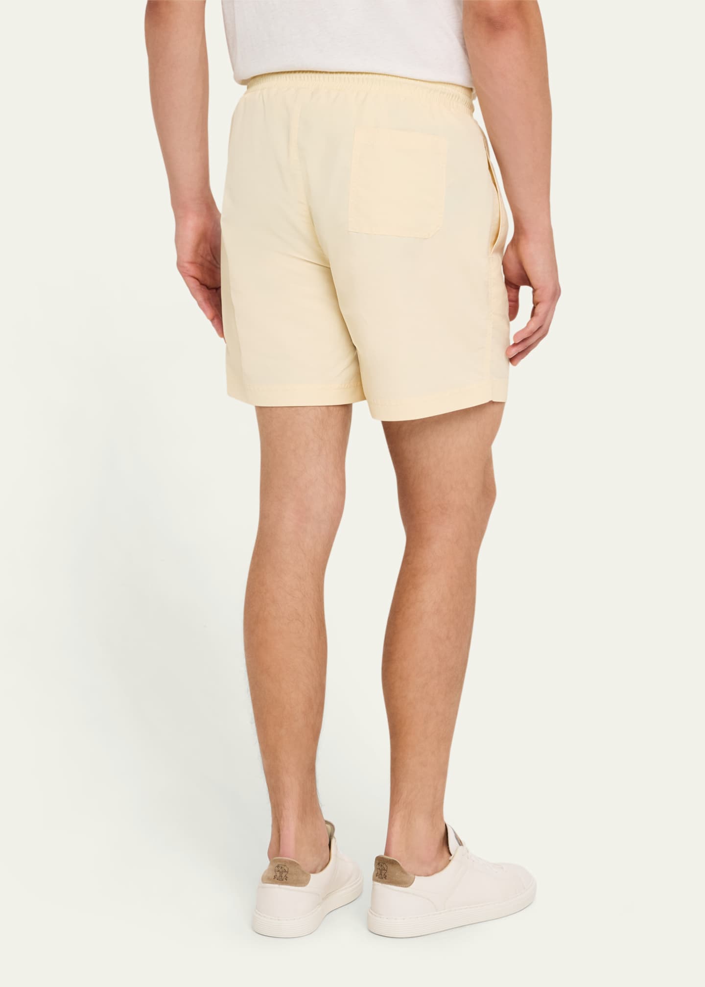 Brunello Cucinelli Men's Solid Swim Trunks Image 3 of 5