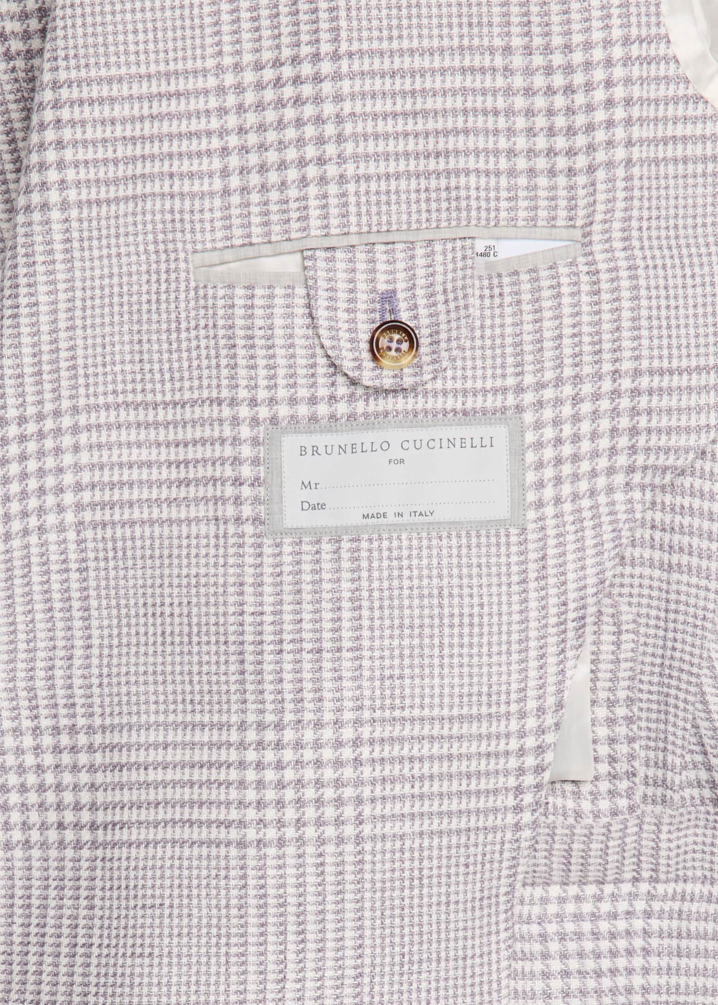 Brunello Cucinelli Men's Macro Prince of Wales Single-Breasted Sport Coat Image 6 of 8