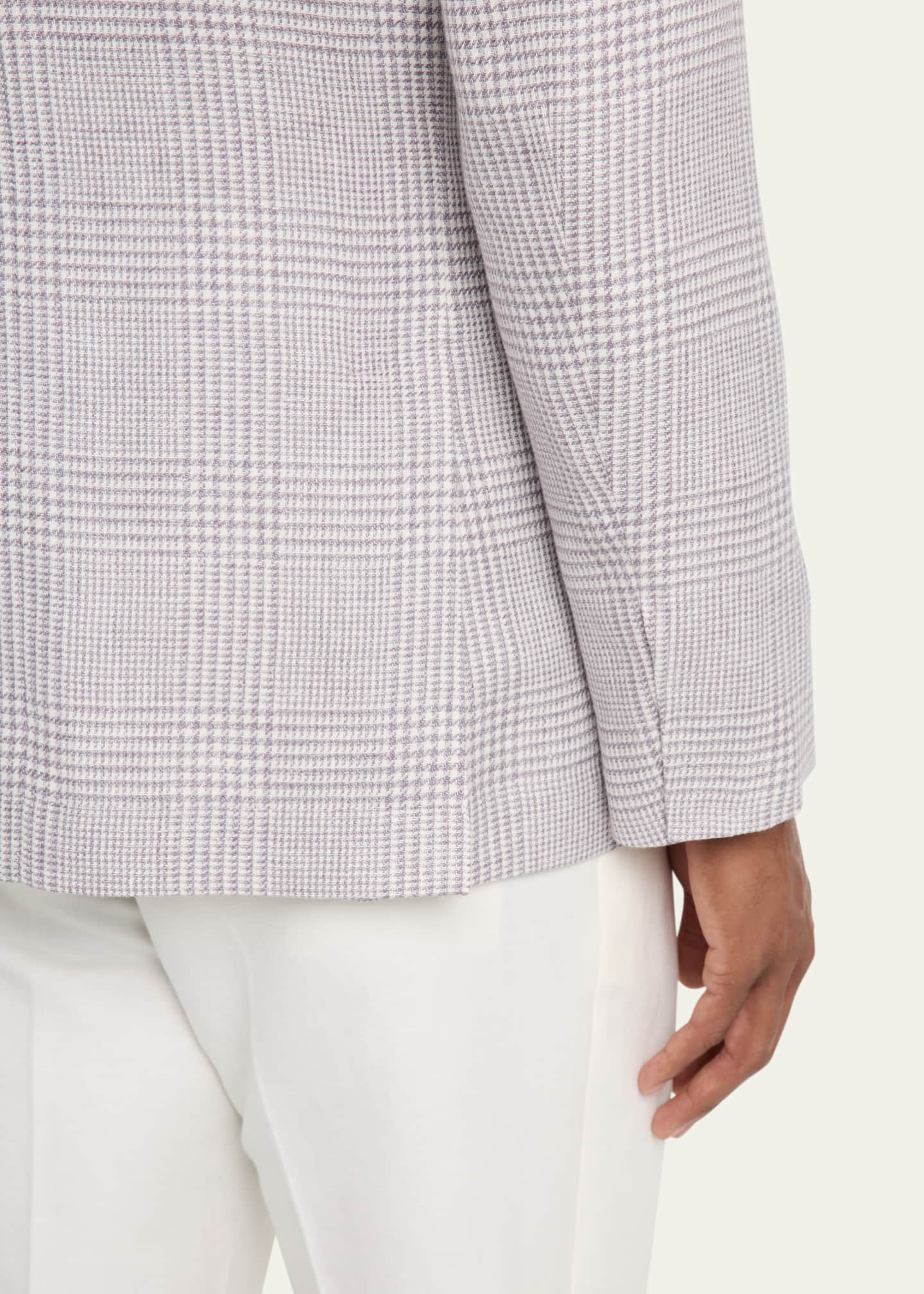 Brunello Cucinelli Men's Macro Prince of Wales Single-Breasted Sport Coat Image 8 of 8