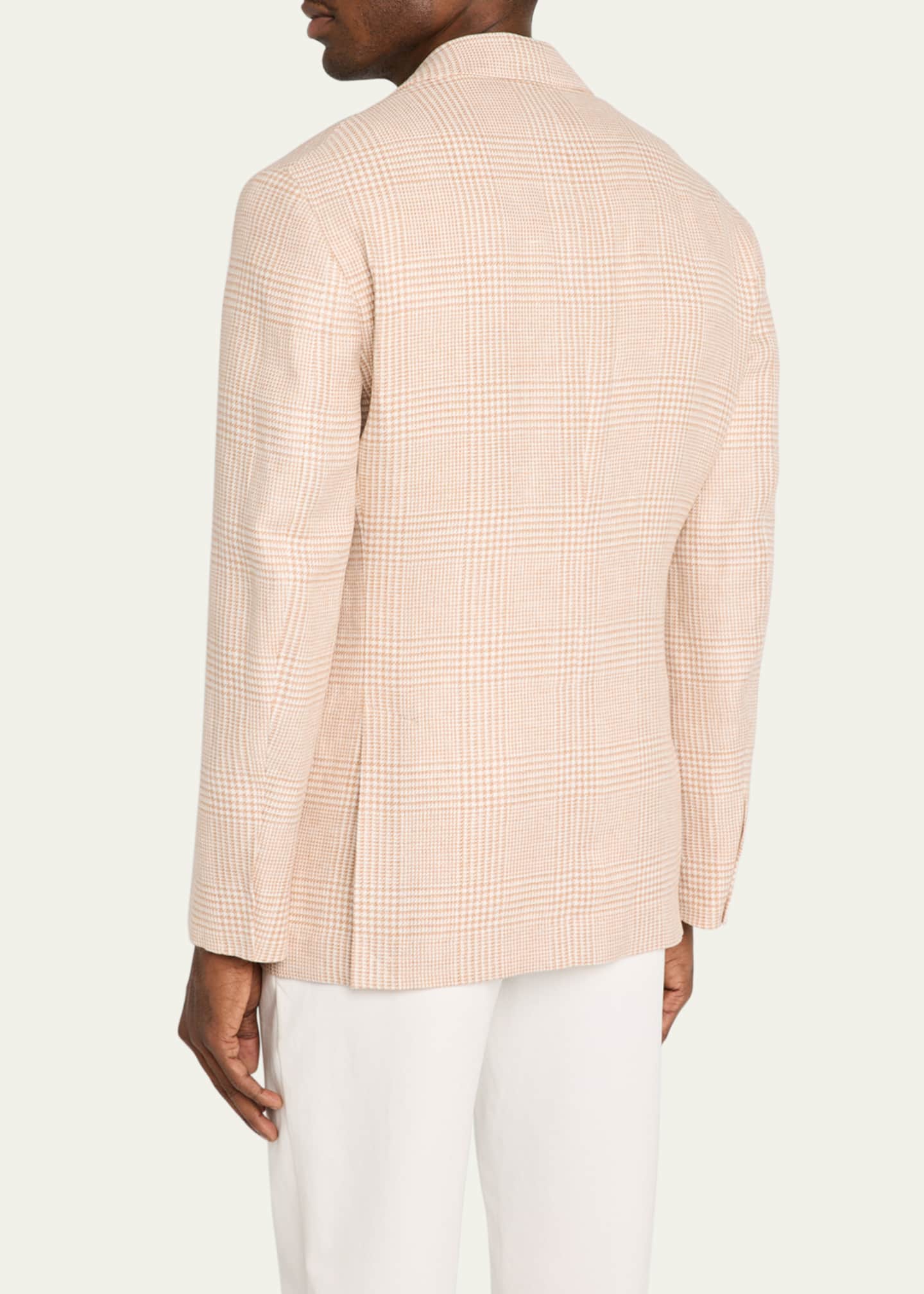 Brunello Cucinelli Men's Macro Prince of Wales Single-Breasted Sport Coat Image 3 of 8