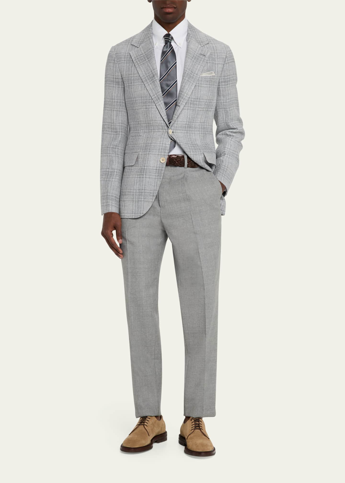 Brunello Cucinelli Men's Plaid Single-Breasted Sport Coat Image 2 of 7