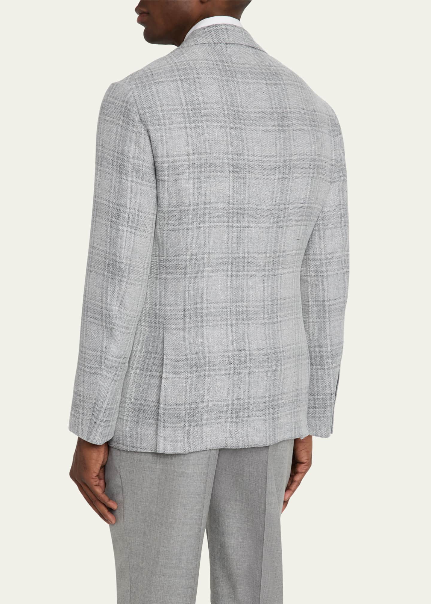 Brunello Cucinelli Men's Plaid Single-Breasted Sport Coat Image 3 of 7