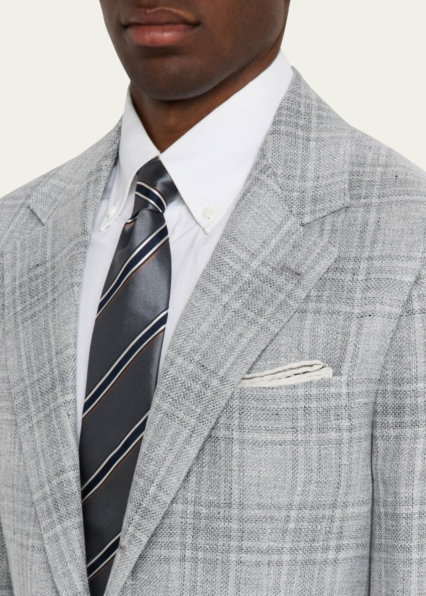 Brunello Cucinelli Men's Plaid Single-Breasted Sport Coat Image 5 of 7
