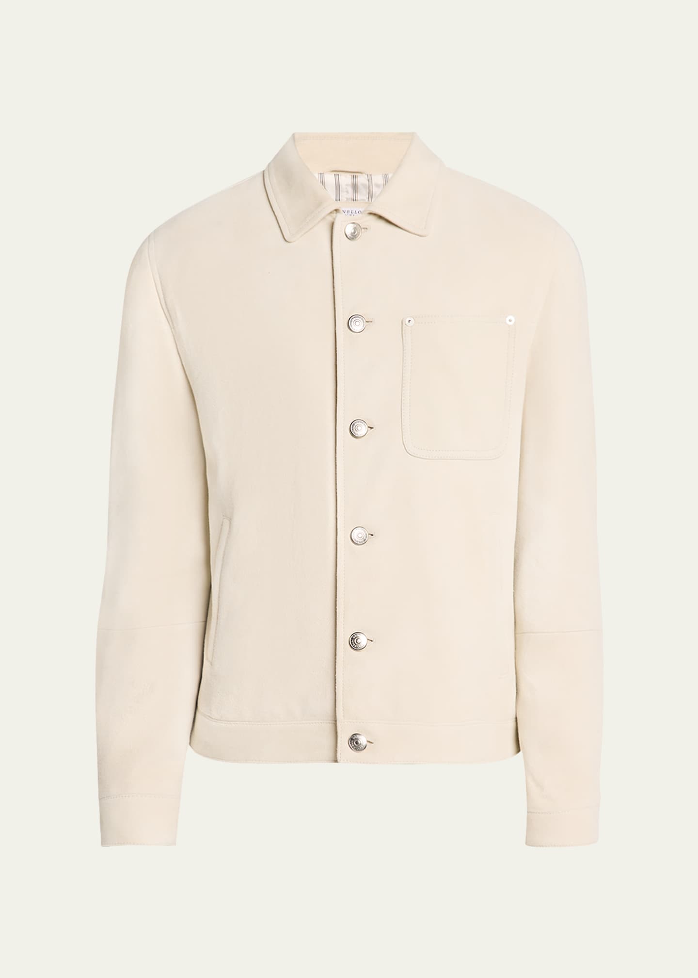 Brunello Cucinelli Men's Suede Shirt Jacket Image 1 of 5