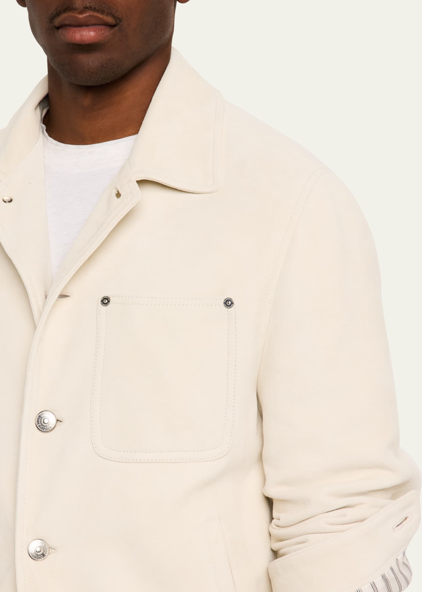 Brunello Cucinelli Men's Suede Shirt Jacket Image 5 of 5