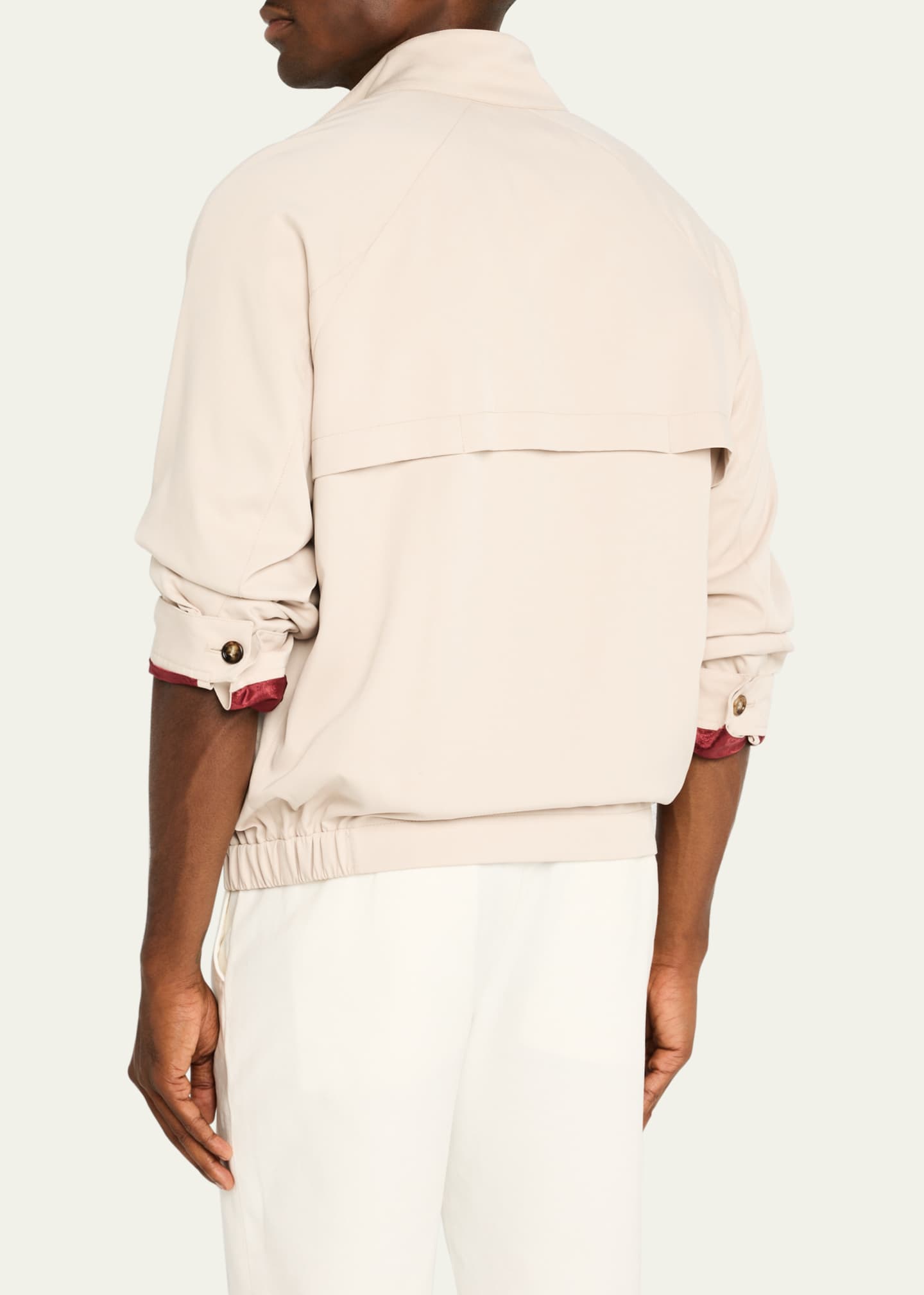 Brunello Cucinelli Men's Silk Full-Zip Blouson Image 3 of 5