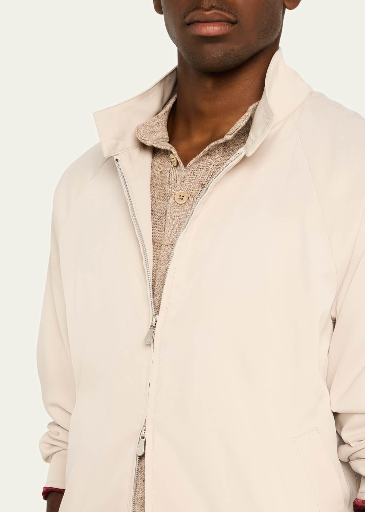 Brunello Cucinelli Men's Silk Full-Zip Blouson Image 5 of 5