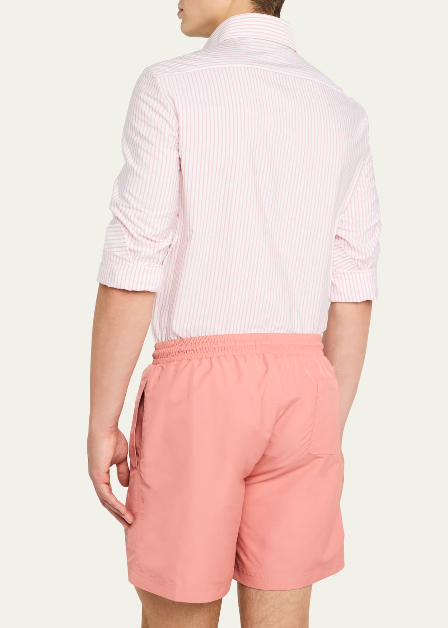 Brunello Cucinelli Men's Cotton Mini Stripe Sport Shirt Image 3 of 5
