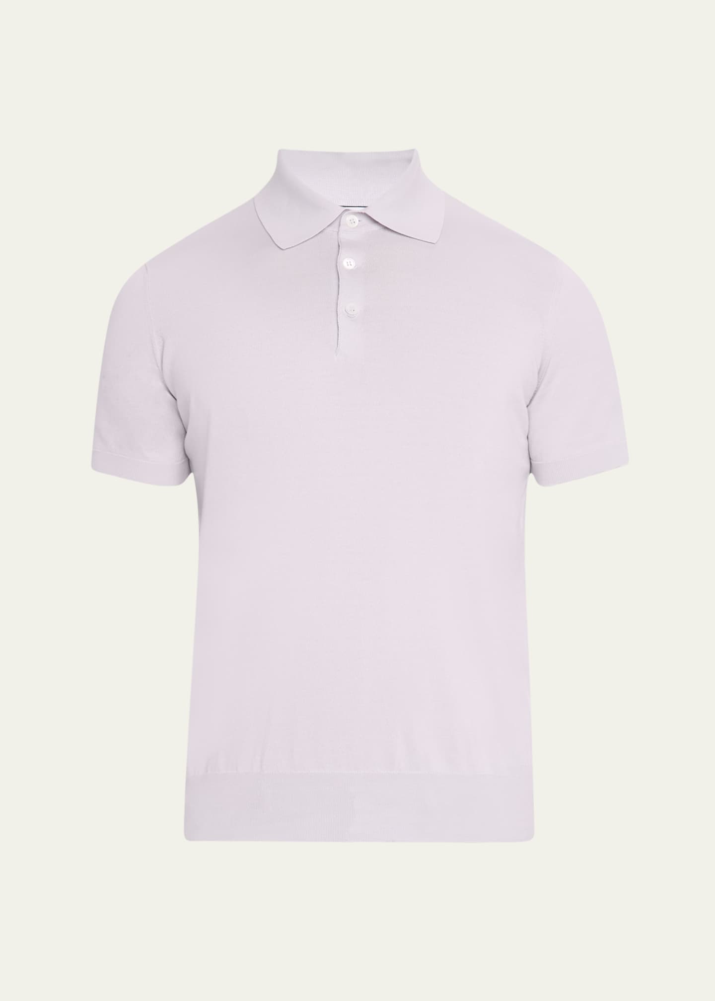 Brunello Cucinelli Men's Cotton Short-Sleeve Polo Sweater Image 1 of 5