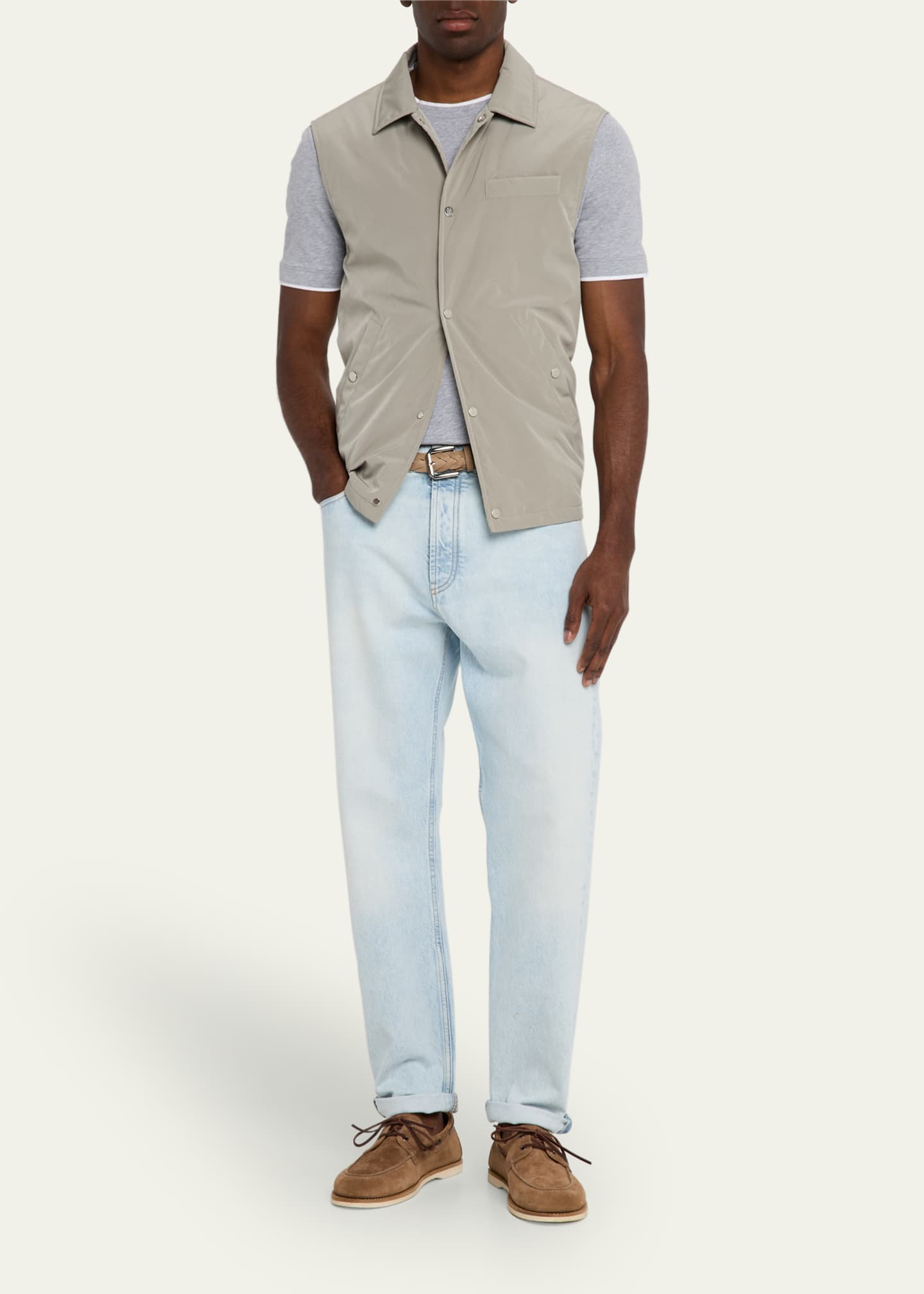 Brunello Cucinelli Men's Iconic-Fit Denim Five-Pocket Pants Image 2 of 5