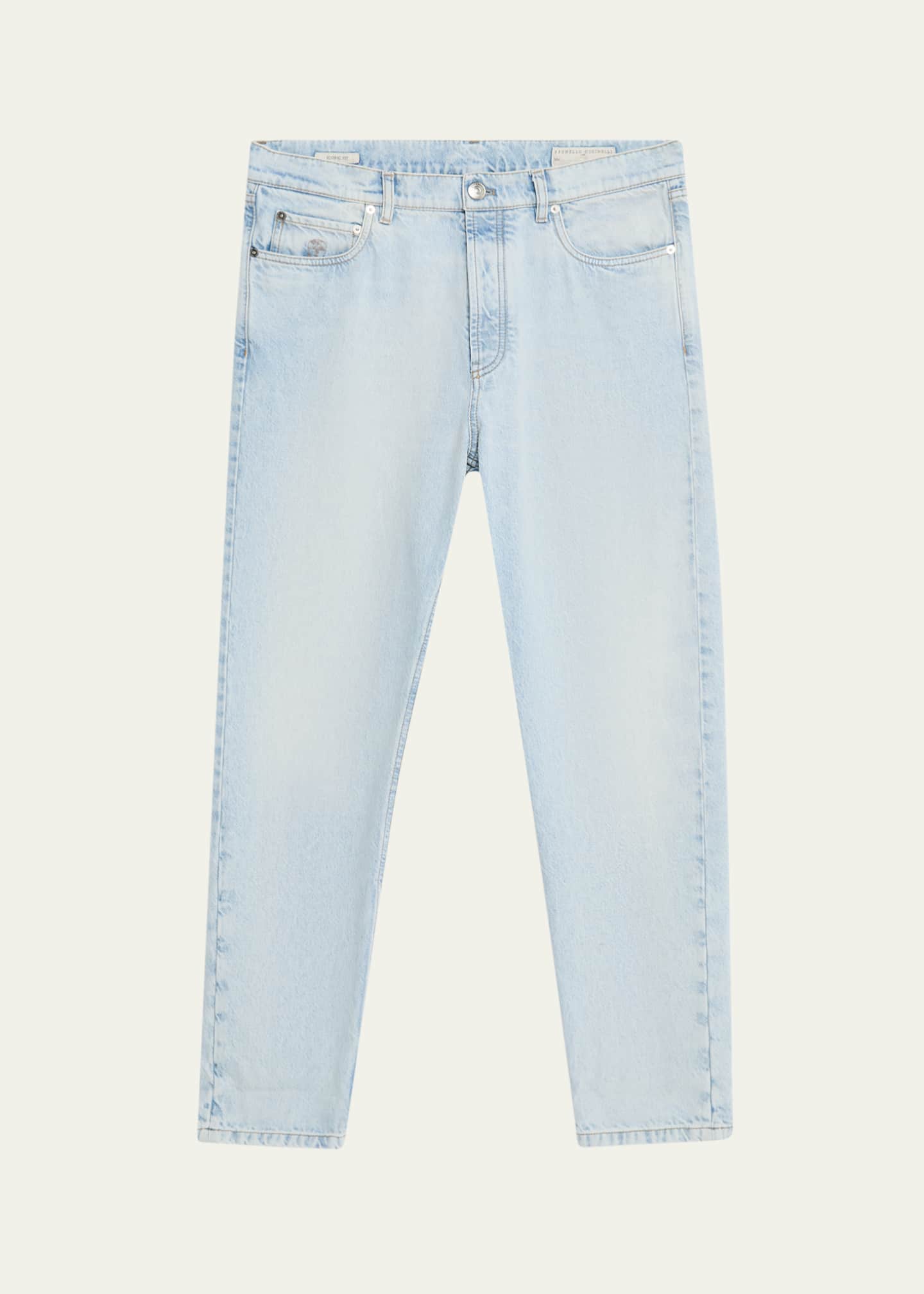 Brunello Cucinelli Men's Iconic-Fit Denim Five-Pocket Pants Image 1 of 5