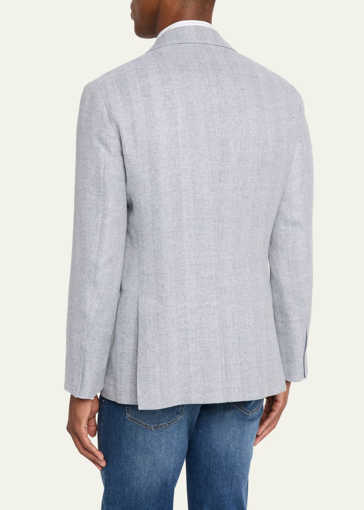 Brunello Cucinelli Men's Linen, Silk and Wool Woven Sport Coat Image 3 of 8