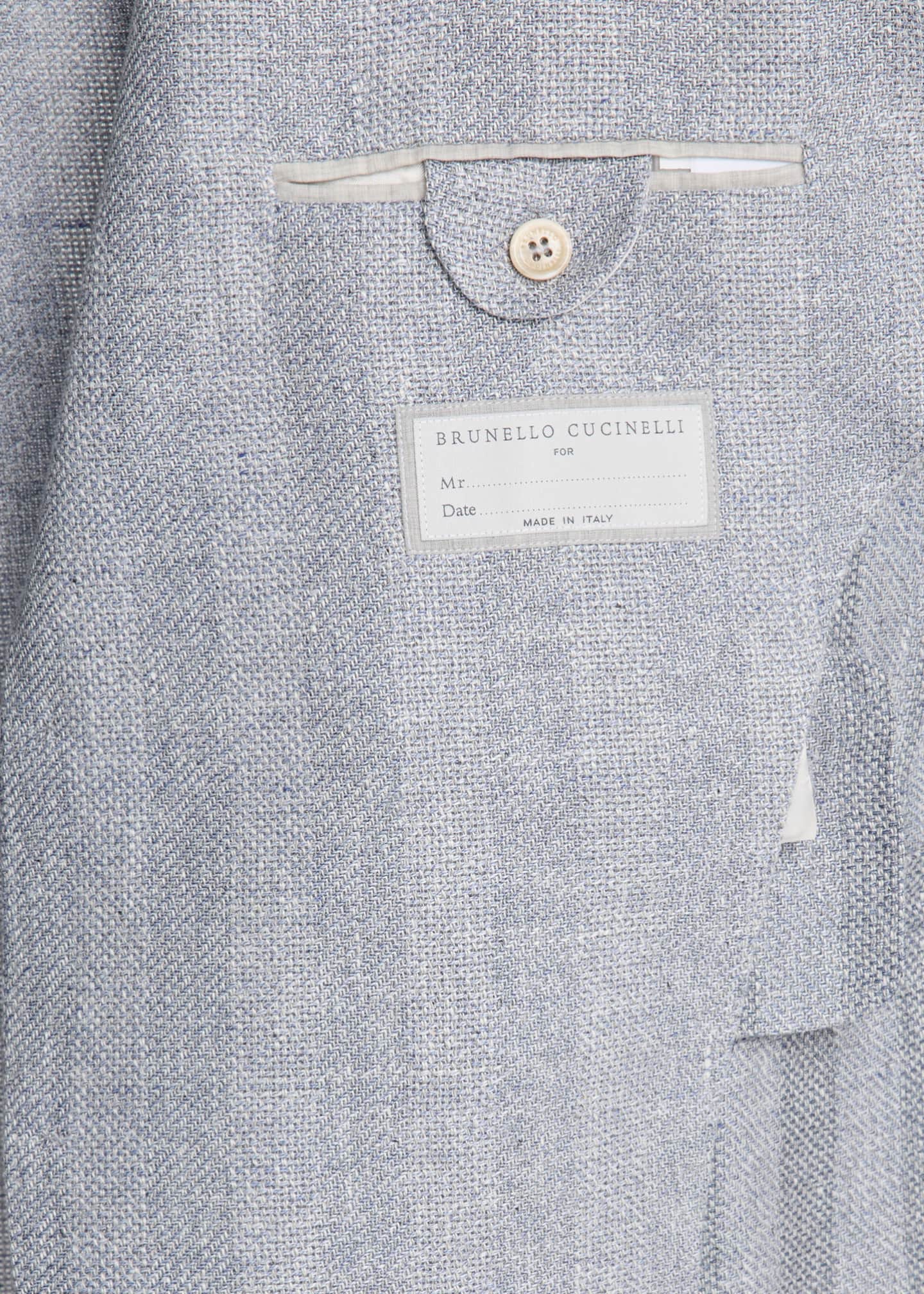 Brunello Cucinelli Men's Linen, Silk and Wool Woven Sport Coat Image 6 of 8