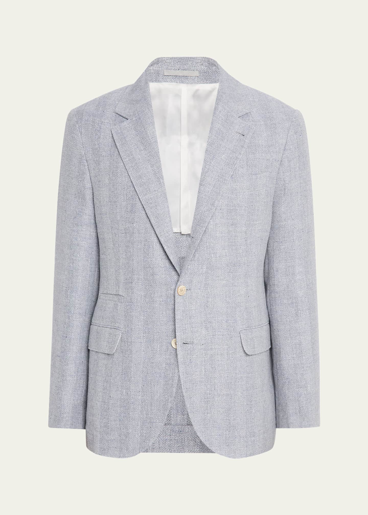 Brunello Cucinelli Men's Linen, Silk and Wool Woven Sport Coat Image 1 of 8