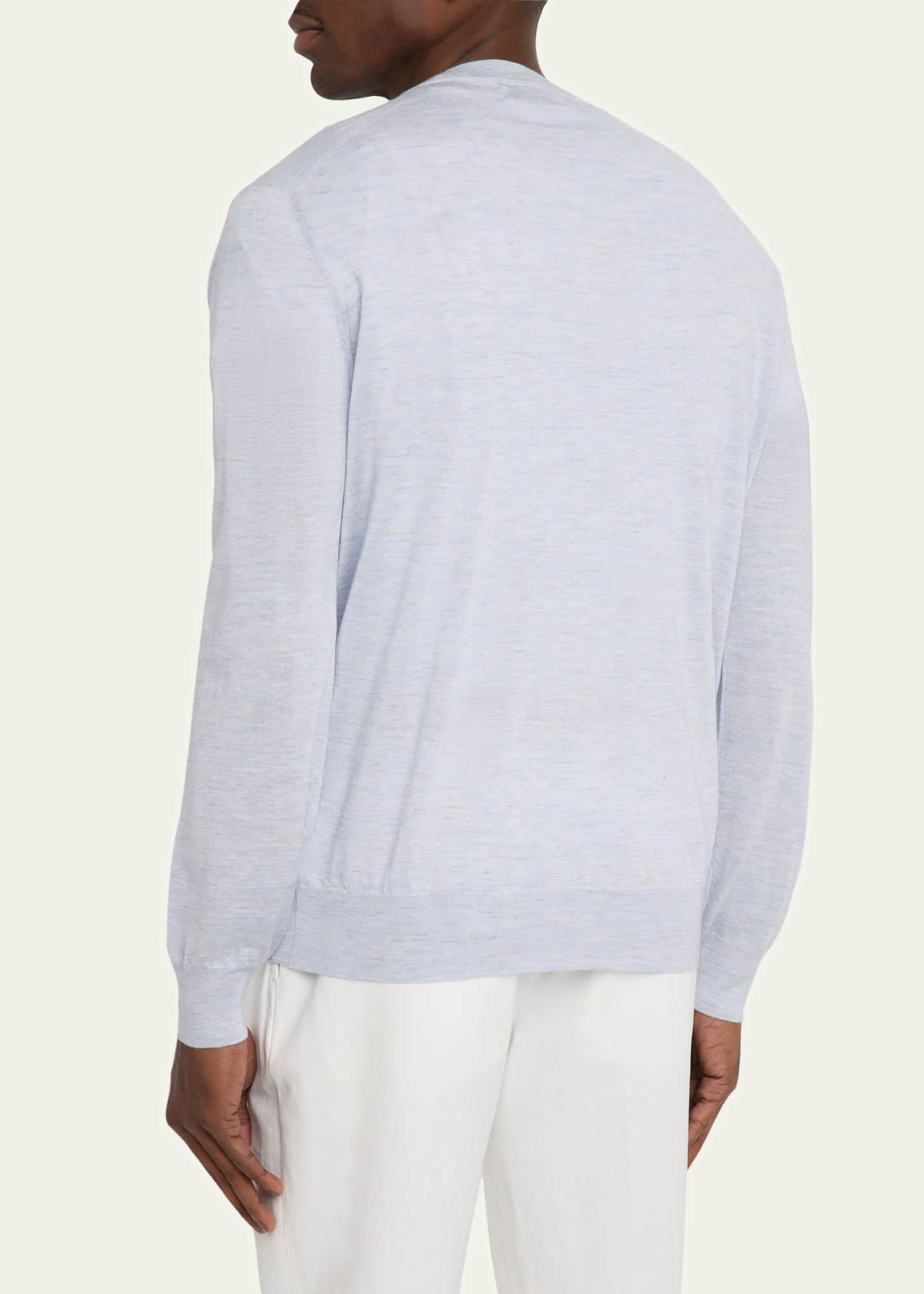 Brunello Cucinelli Men's Cashmere-Blend V-Neck Sweater Image 3 of 5