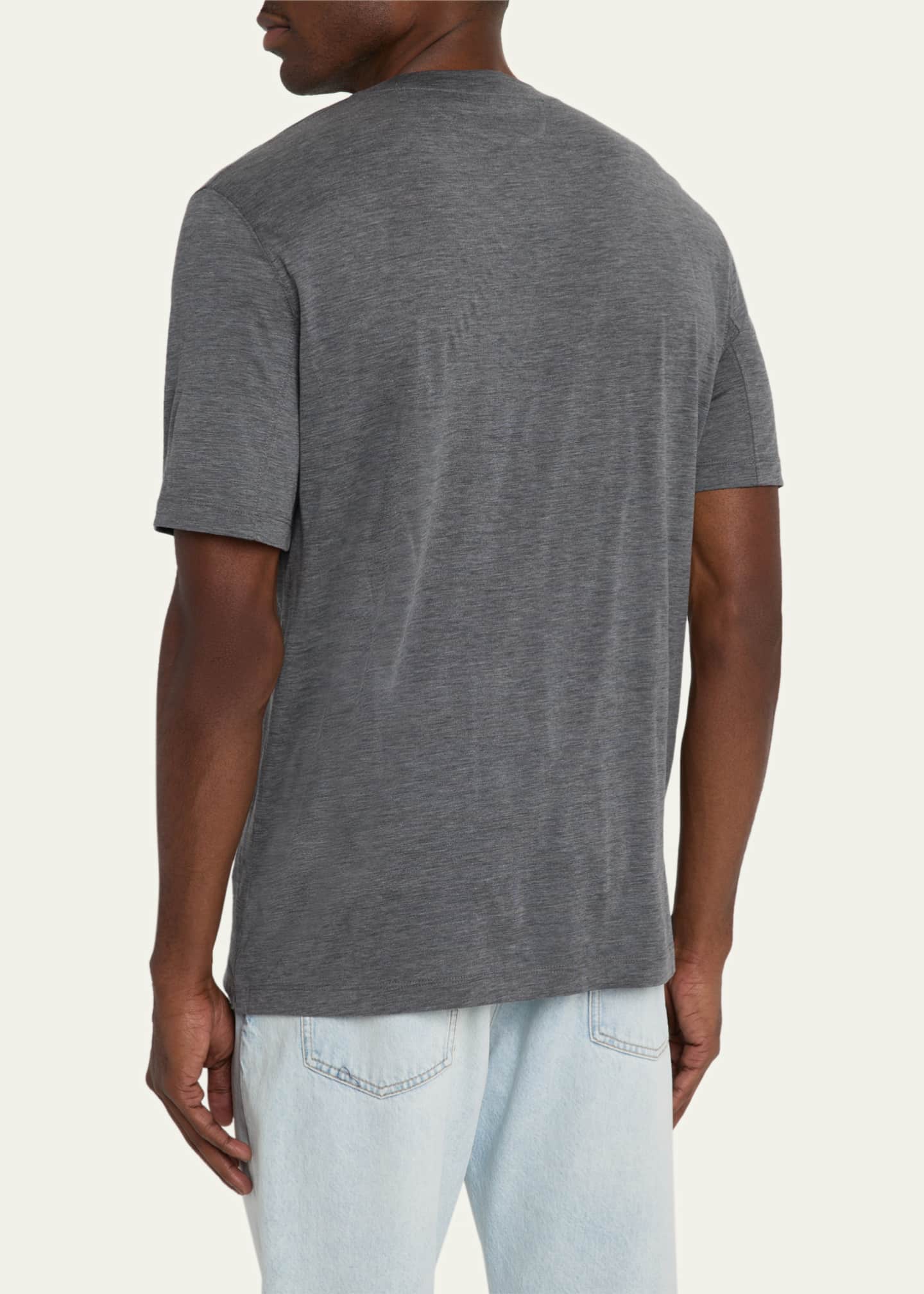 Brunello Cucinelli Men's Cotton and Silk Crewneck T-Shirt Image 3 of 5