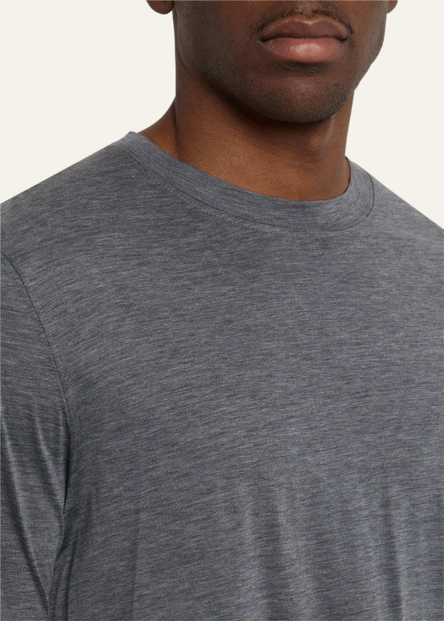 Brunello Cucinelli Men's Cotton and Silk Crewneck T-Shirt Image 5 of 5