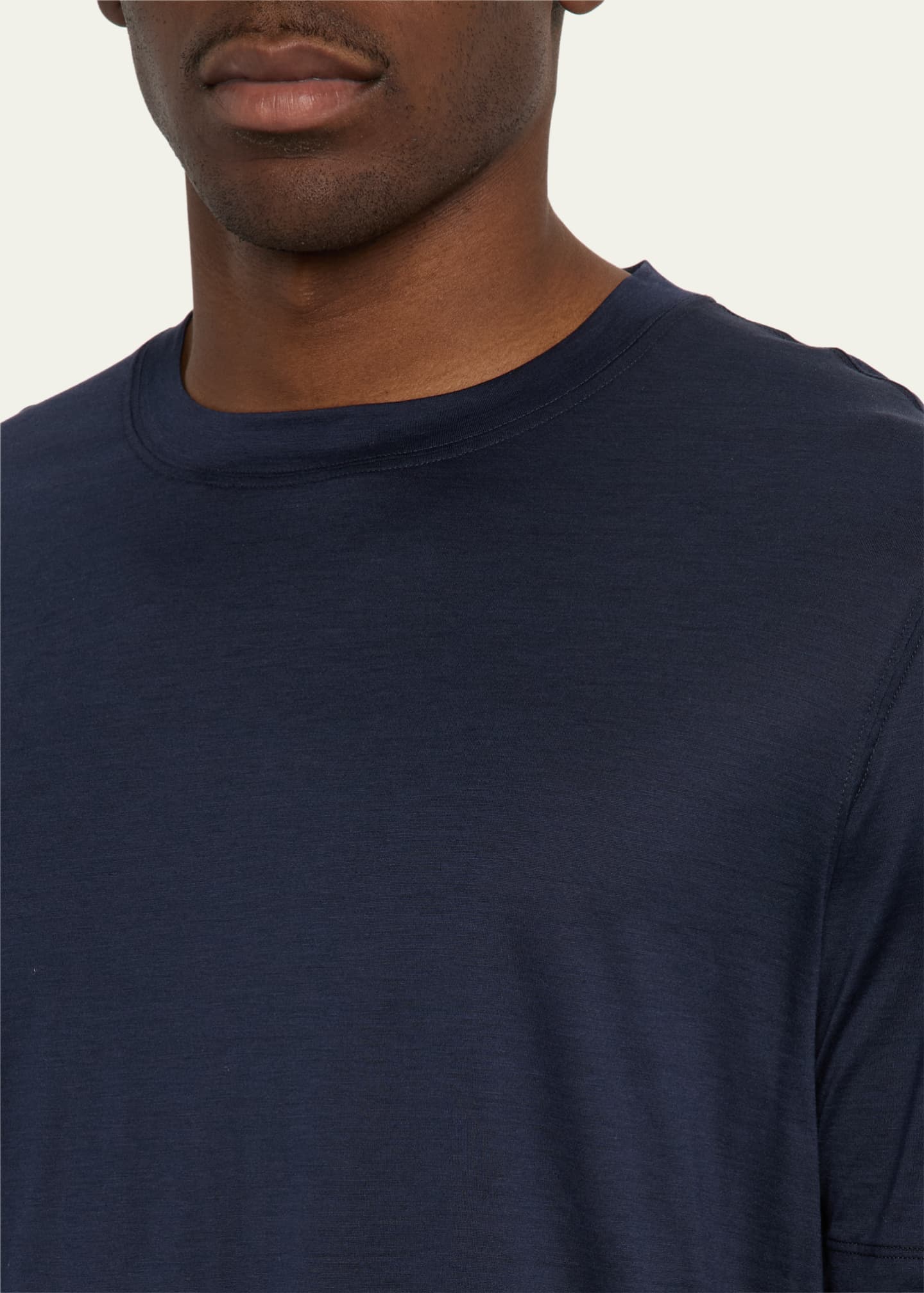 Brunello Cucinelli Men's Cotton and Silk Crewneck T-Shirt Image 5 of 5
