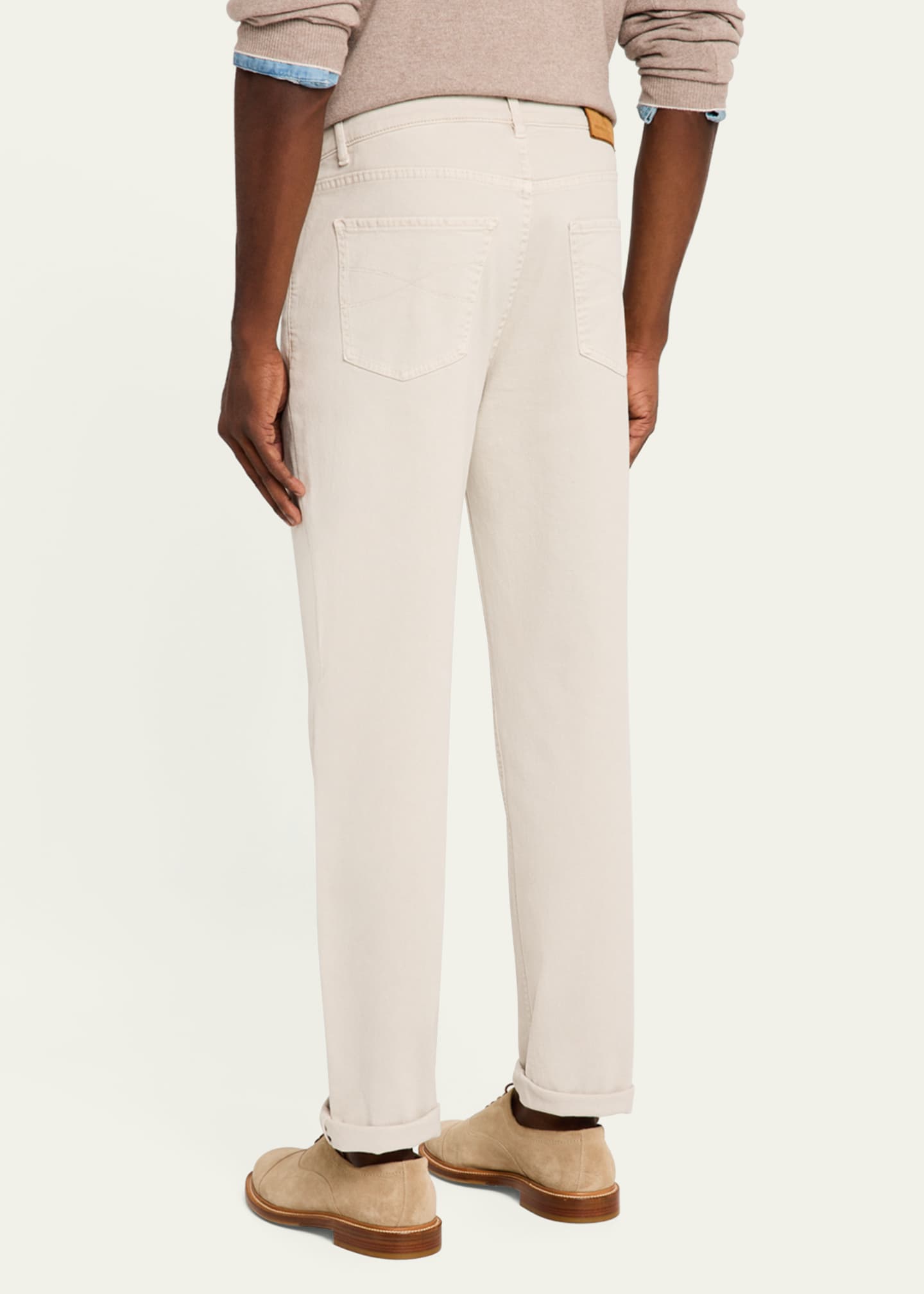 Brunello Cucinelli Men's Dyed Denim Five-Pocket Pants Image 3 of 5