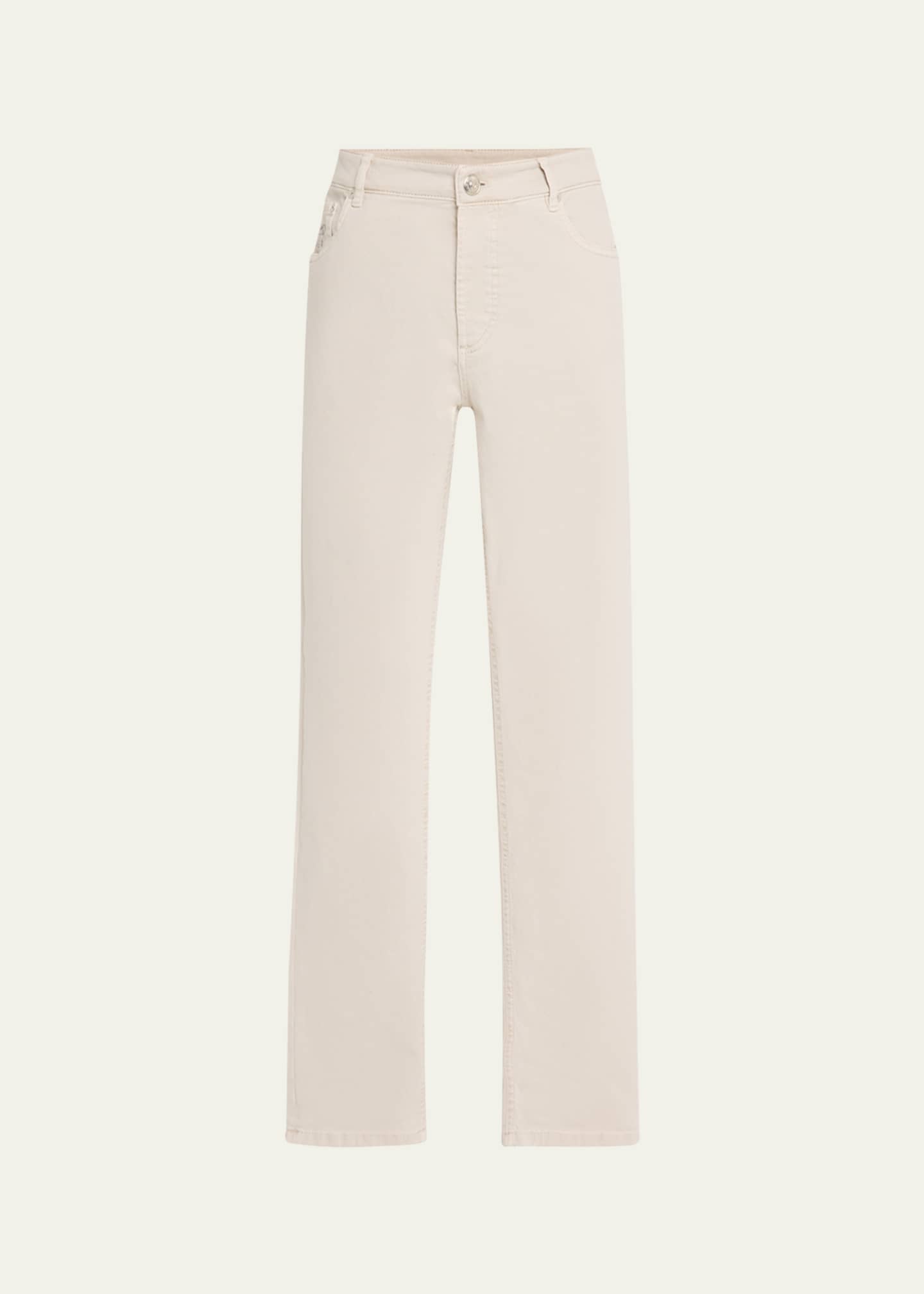 Brunello Cucinelli Men's Dyed Denim Five-Pocket Pants Image 1 of 5