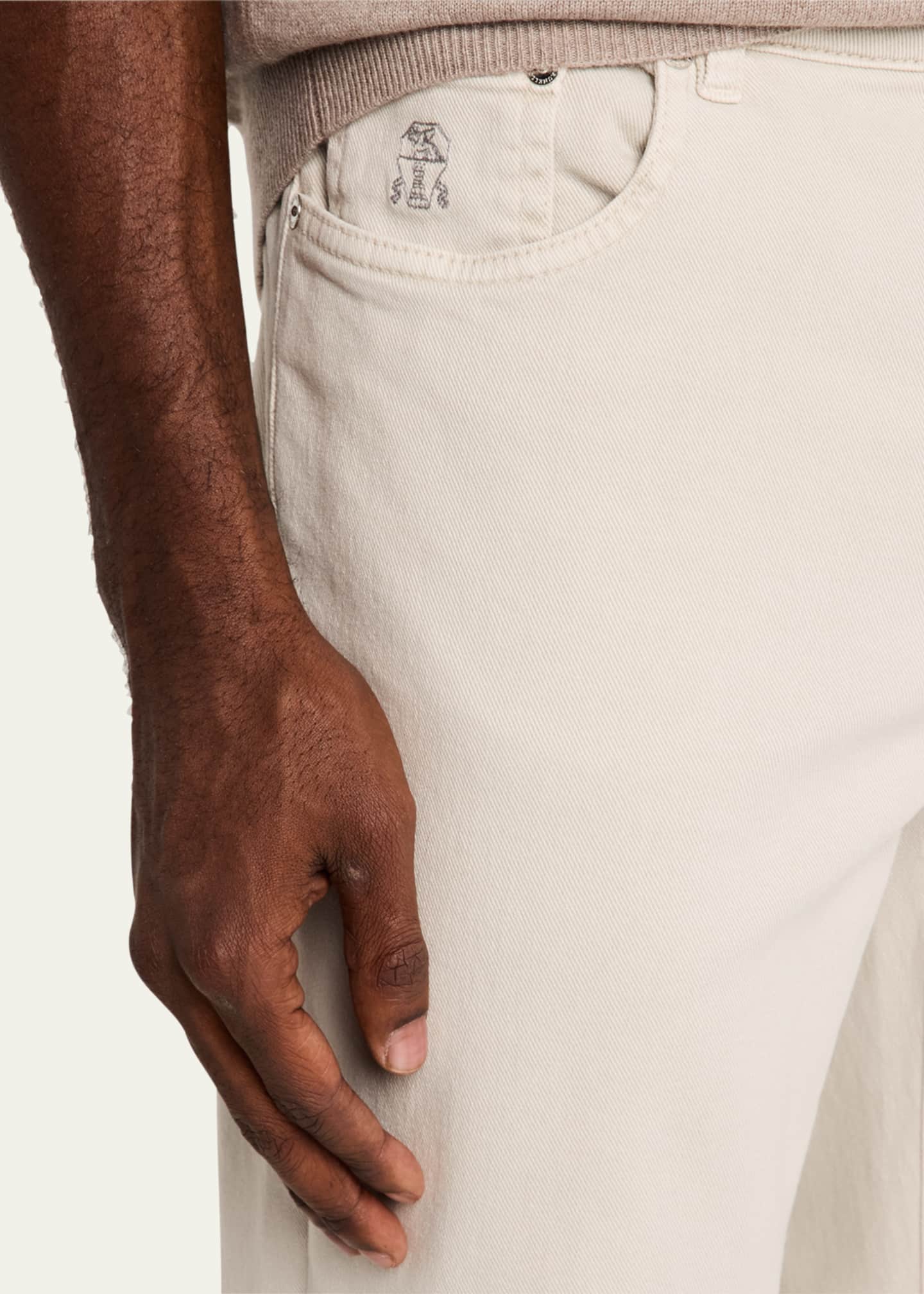 Brunello Cucinelli Men's Dyed Denim Five-Pocket Pants Image 5 of 5