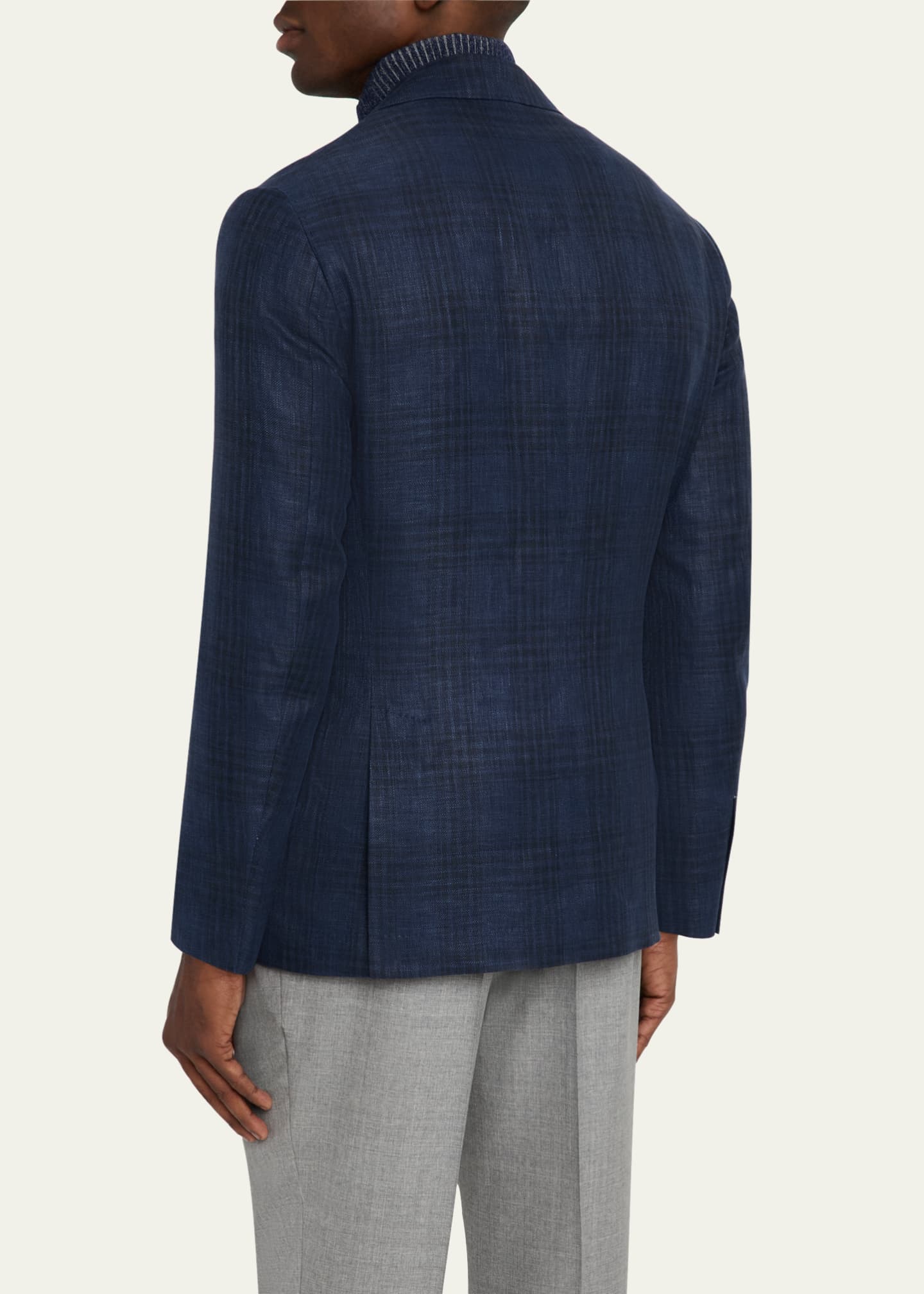 Brunello Cucinelli Men's Madras Check Single-Breasted Sport Coat Image 3 of 8