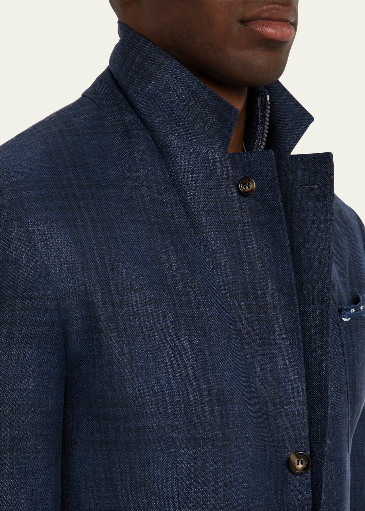 Brunello Cucinelli Men's Madras Check Single-Breasted Sport Coat Image 7 of 8