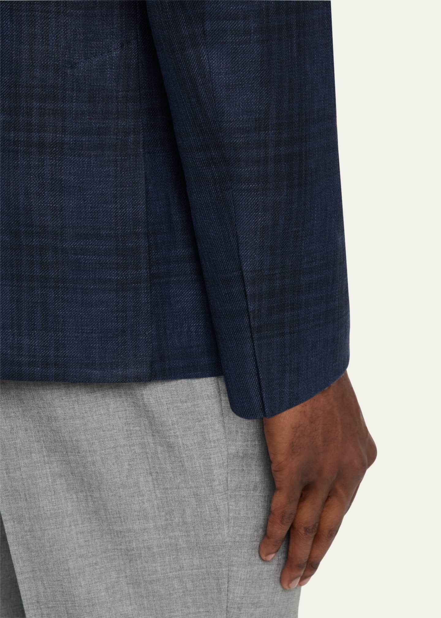 Brunello Cucinelli Men's Madras Check Single-Breasted Sport Coat Image 8 of 8