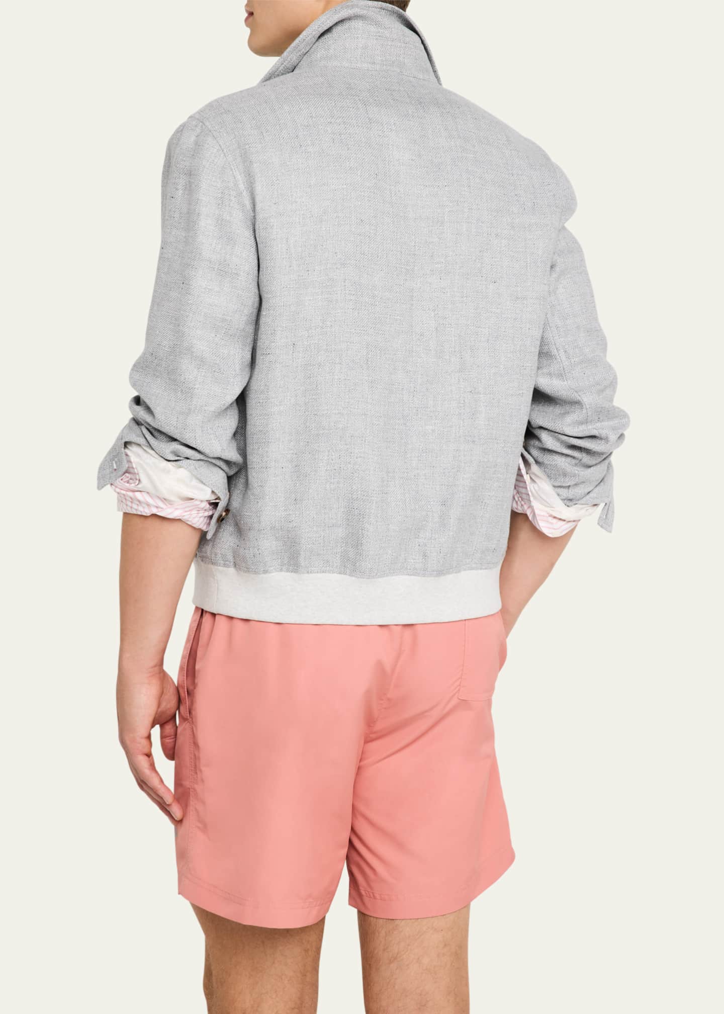 Brunello Cucinelli Men's Button-Front Blouson Jacket Image 3 of 5