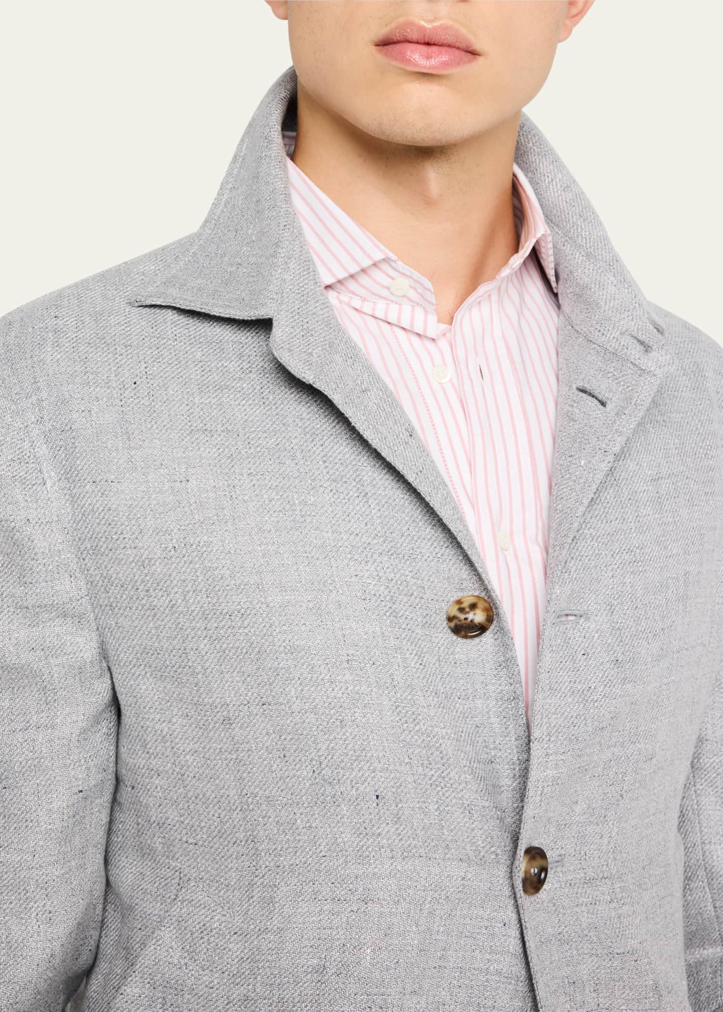 Brunello Cucinelli Men's Button-Front Blouson Jacket Image 5 of 5