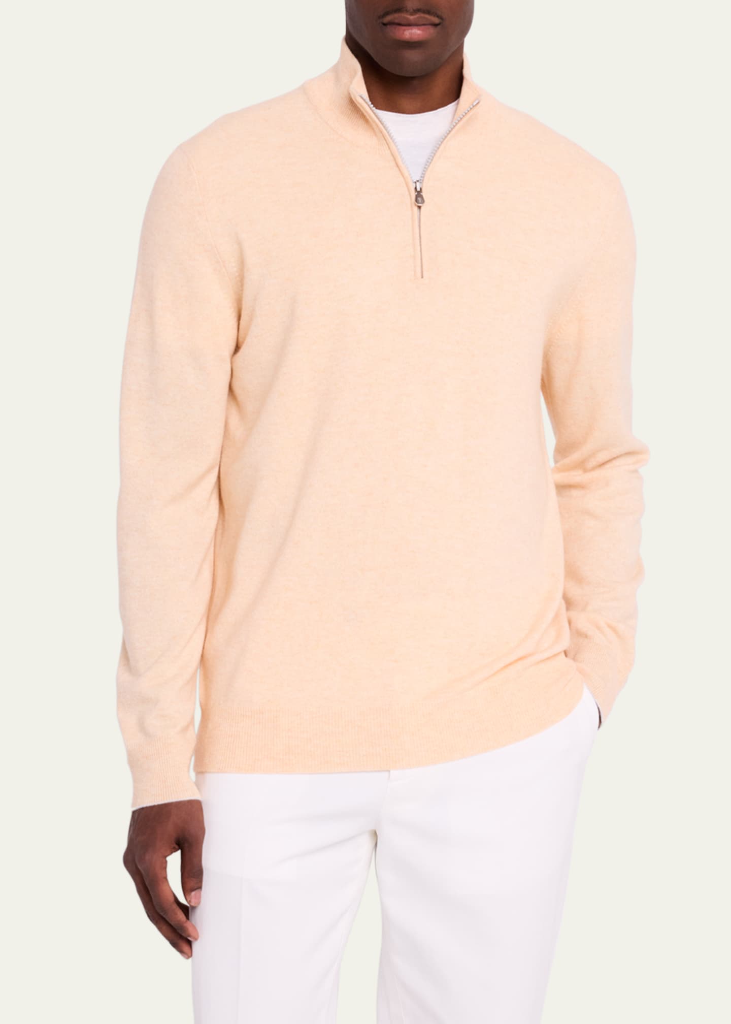 Brunello Cucinelli Men's Cashmere Half-Zip Sweater Image 4 of 5