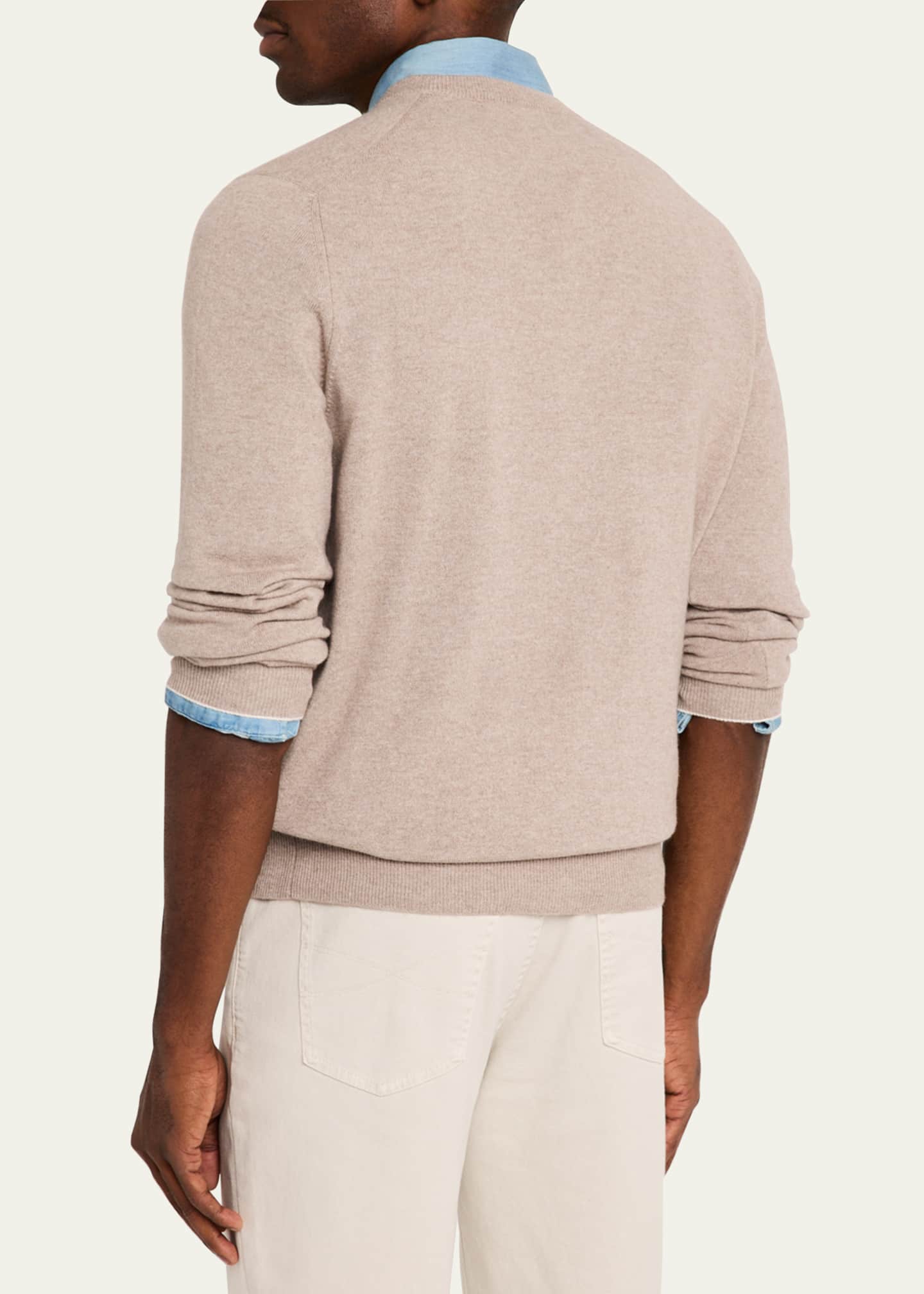 Brunello Cucinelli Men's Cashmere V-Neck Sweater Image 3 of 5