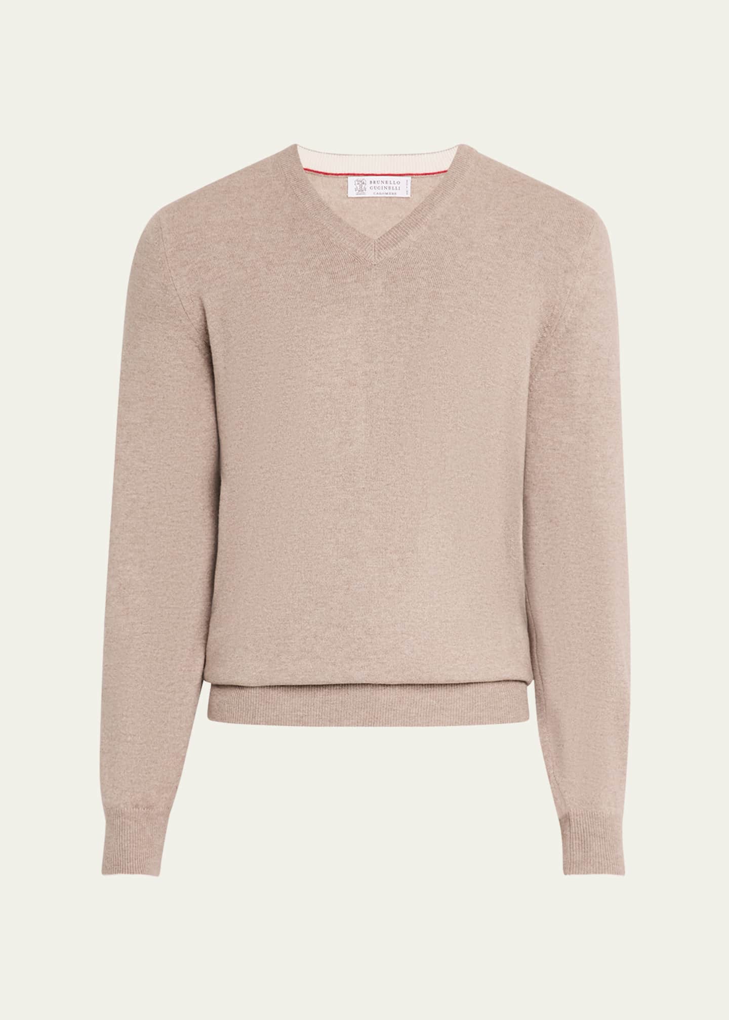 Brunello Cucinelli Men's Cashmere V-Neck Sweater Image 1 of 5