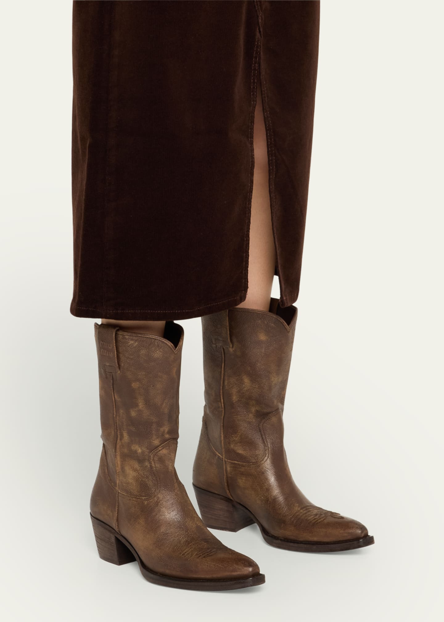 Miu Miu Campero Leather Cowboy Boots Image 2 of 6